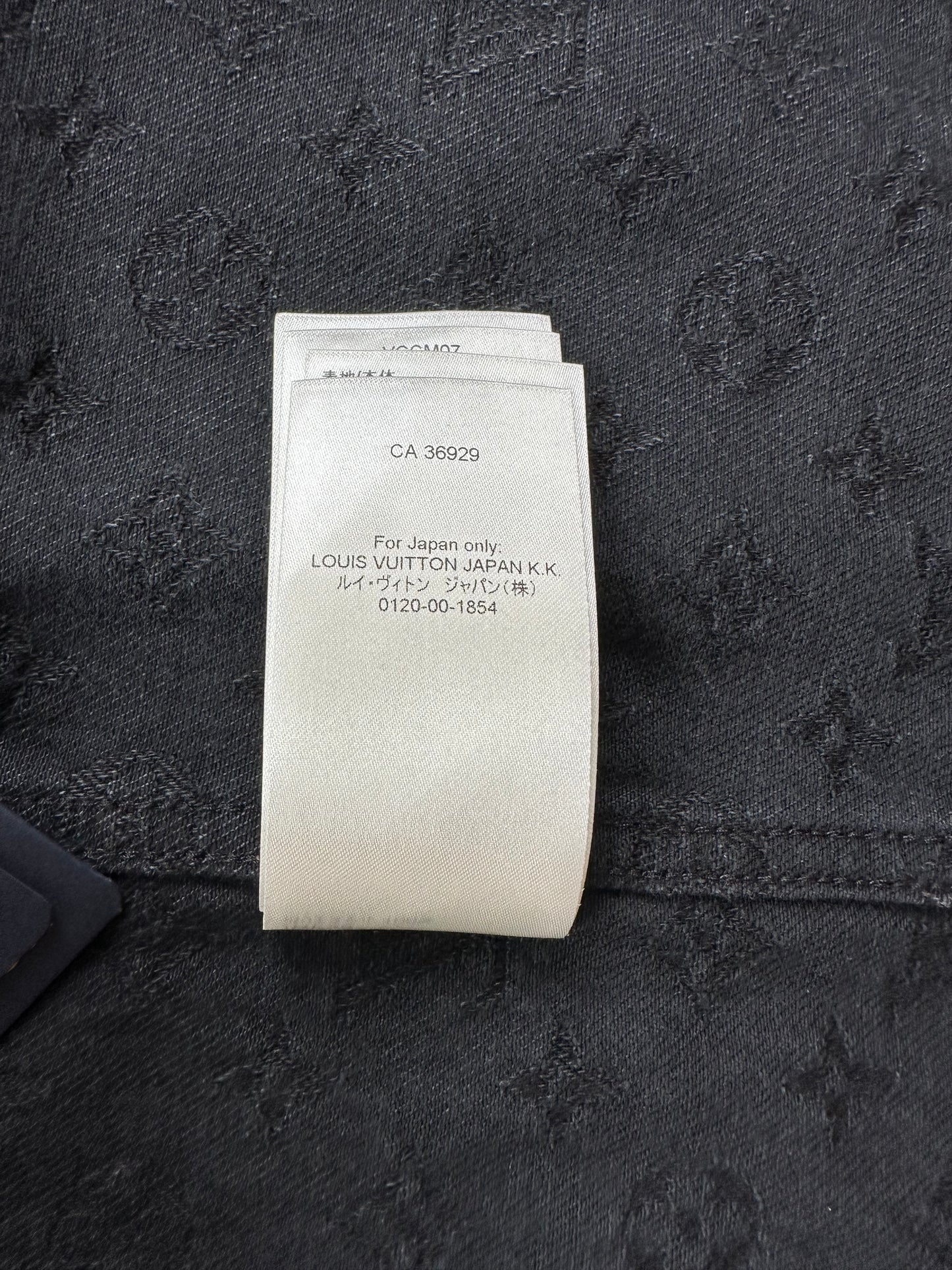 Louis Vuitton Black Monogram Denim Baseball Shirt