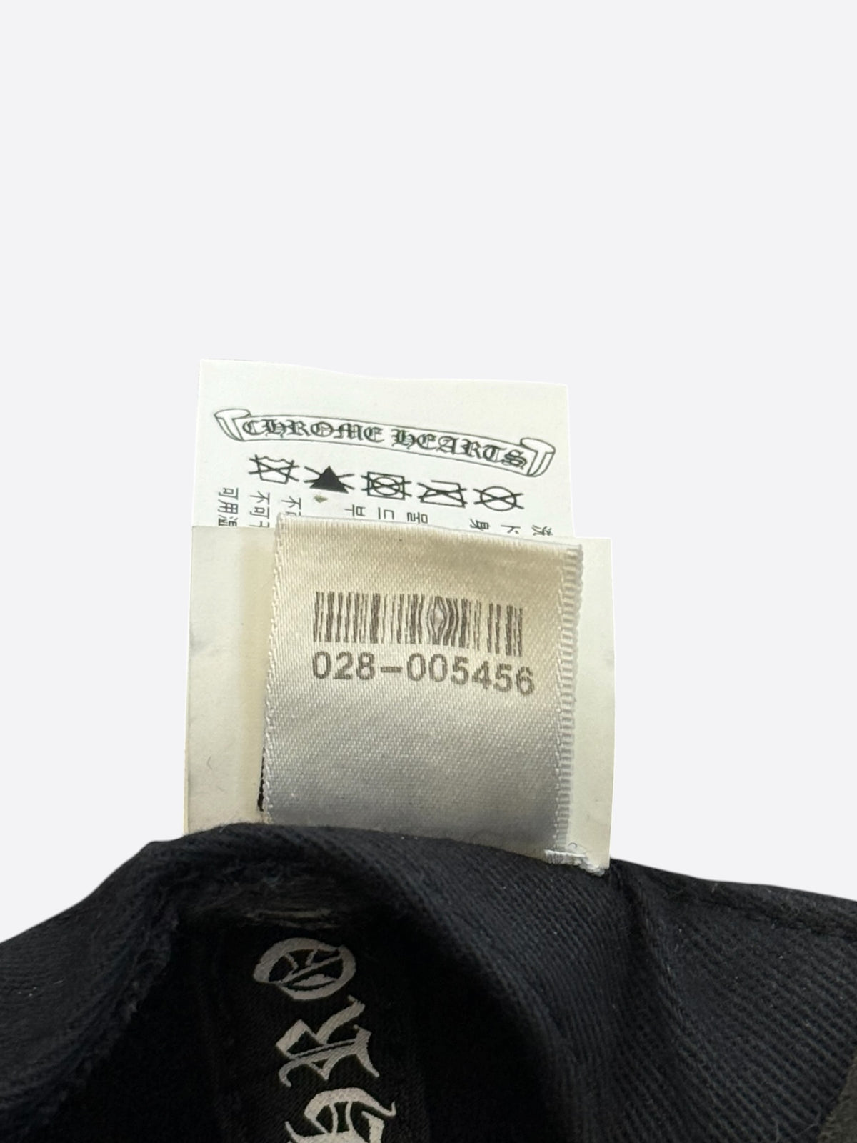 Chrome Hearts Black & White Leather CH Logo Wool Hat