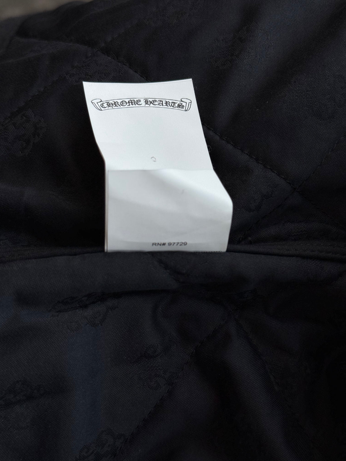 Chrome Hearts Black Quilted Work Dog Jacket