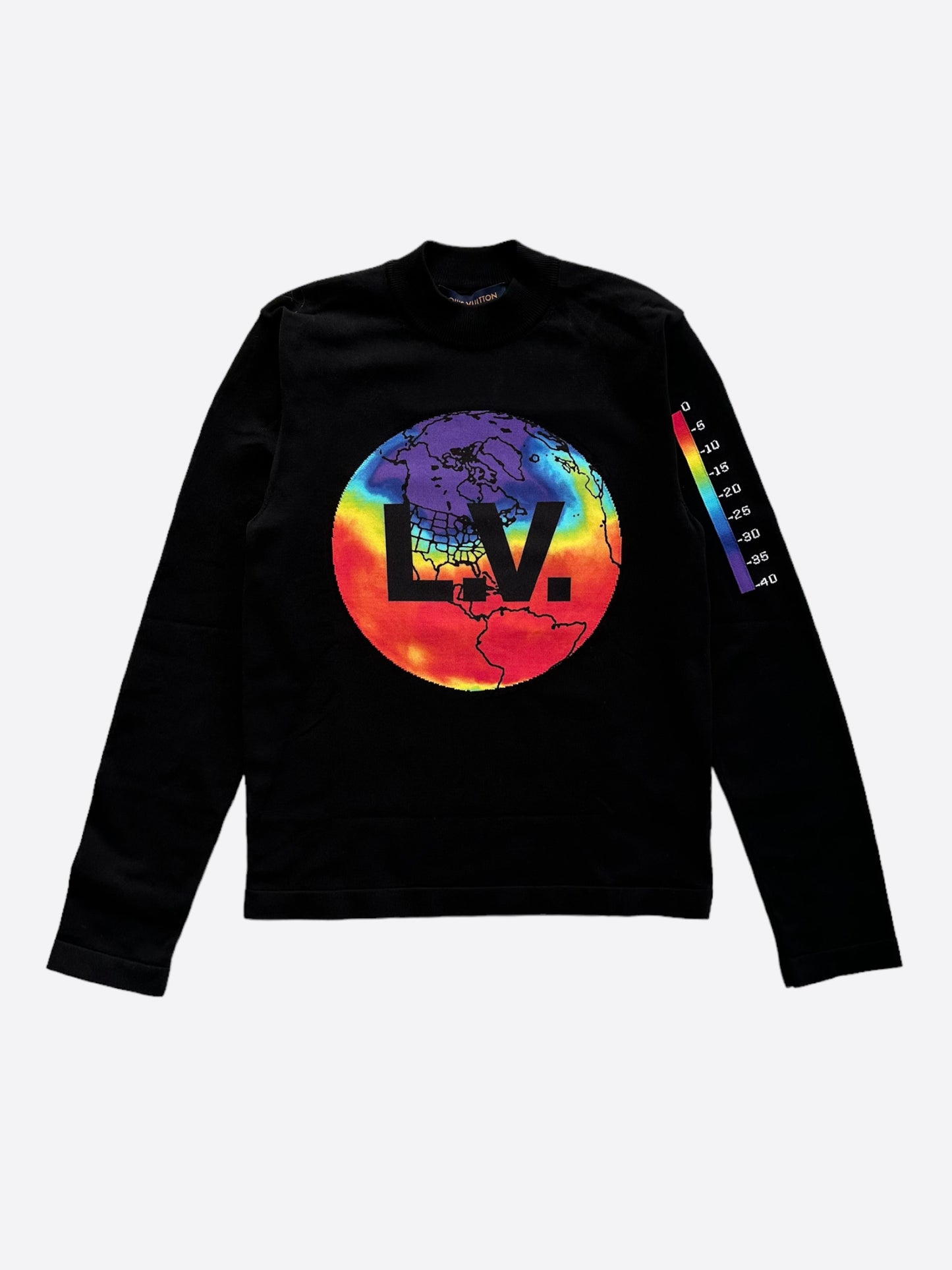 Louis Vuitton Black Globe Heatmap Sweater