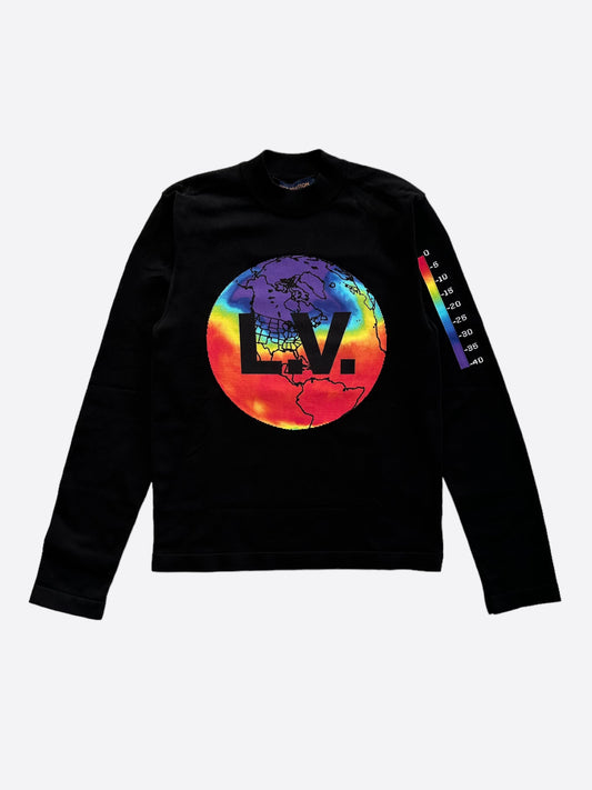 Louis Vuitton Black Globe Heatmap Sweater
