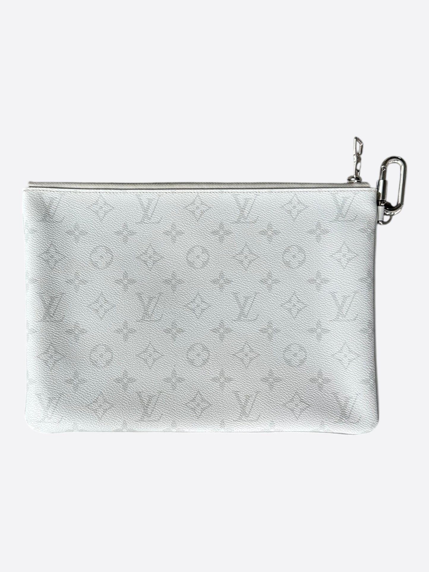 Louis Vuitton White Story Monogram Zip Pouch GM