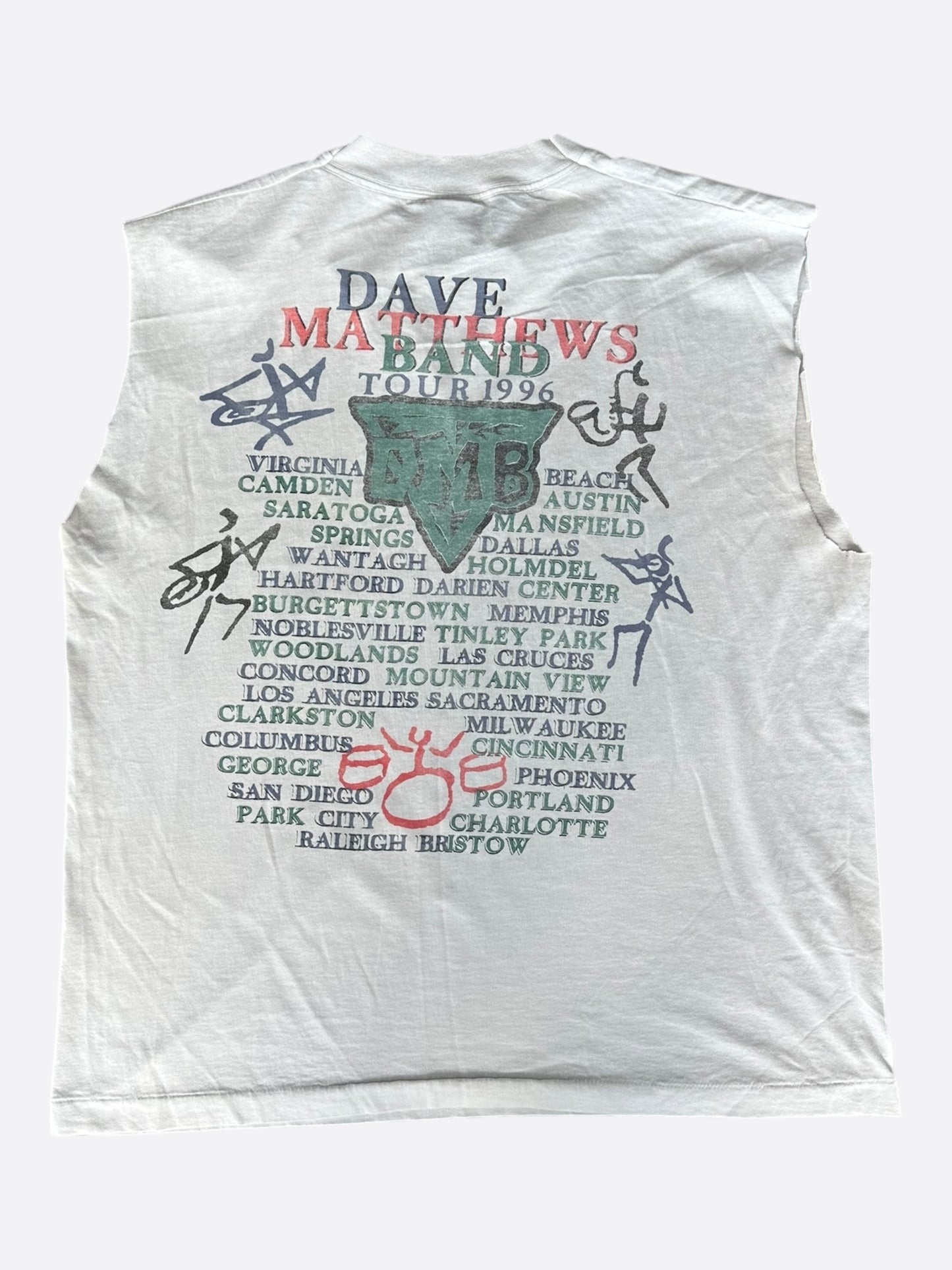 Vintage White Dave Matthews Band Crash Tour T-Shirt