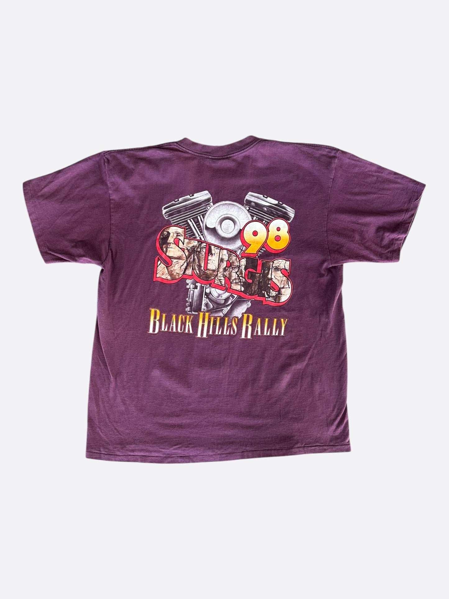 Vintage Burgundy Sturgis Black Hills Rally Graphic T-Shirt