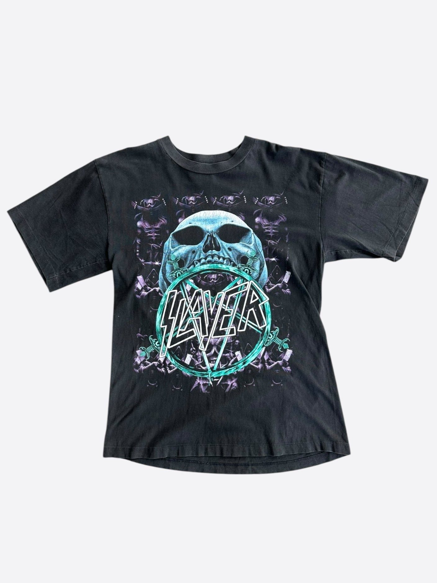 Vintage Black Slayer Divine Intervention Graphic T-Shirt