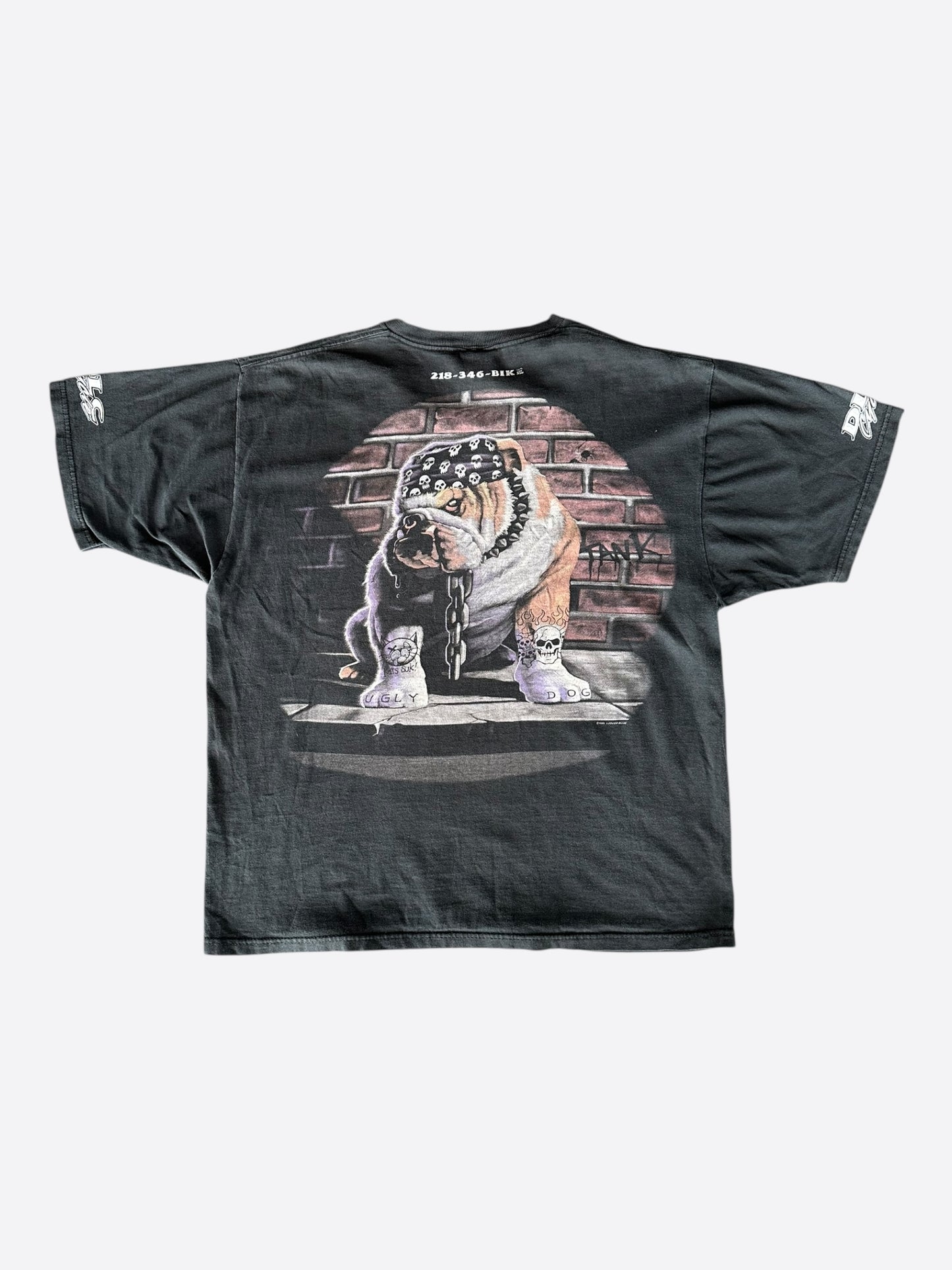 Vintage Black American Bulldog Biker T-Shirt