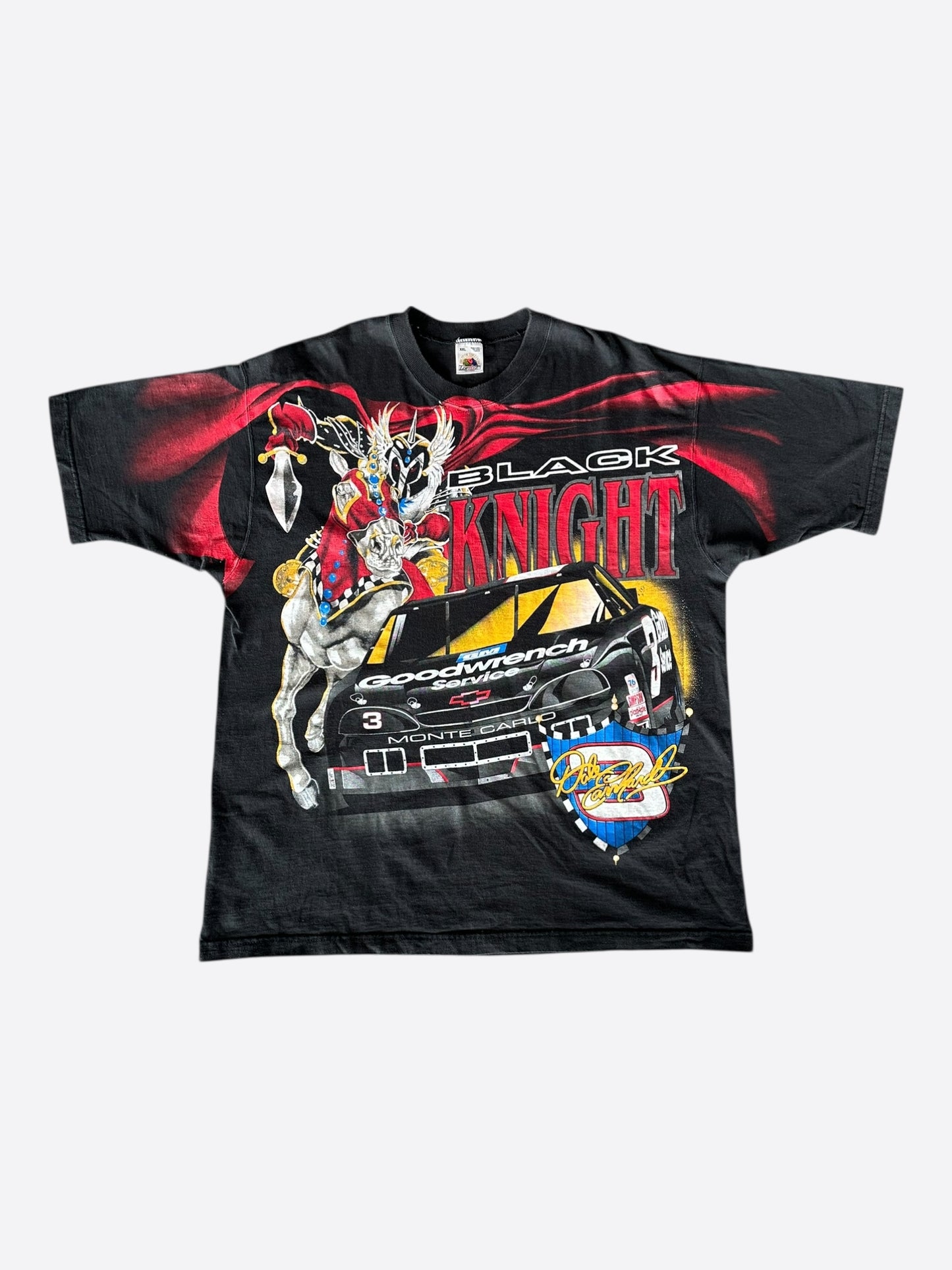 Vintage Black Dale Earnhardt Black Knight Nascar T-Shirt