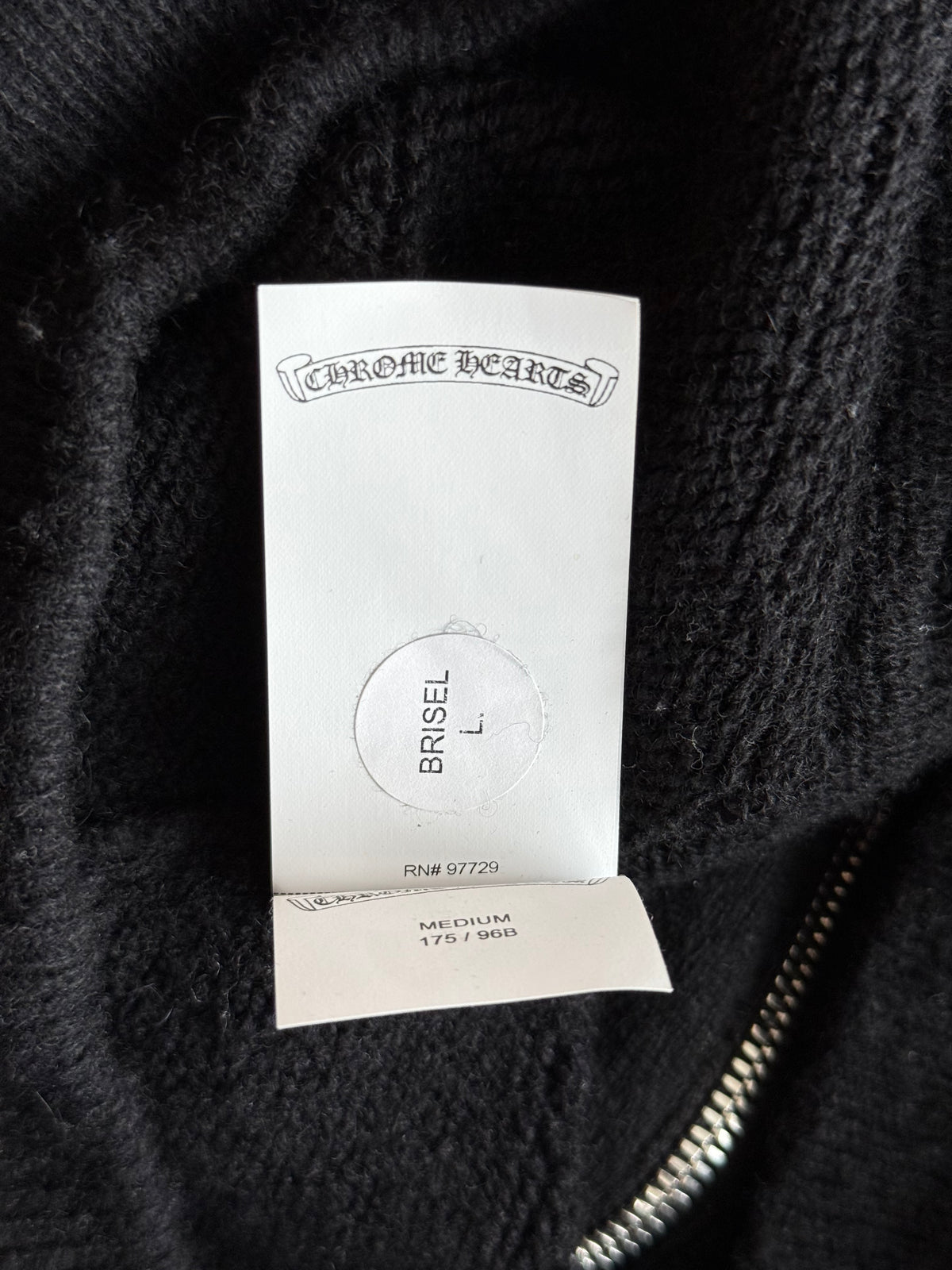 Chrome Hearts Black & White Floral Cashmere Zip Up Hoodie