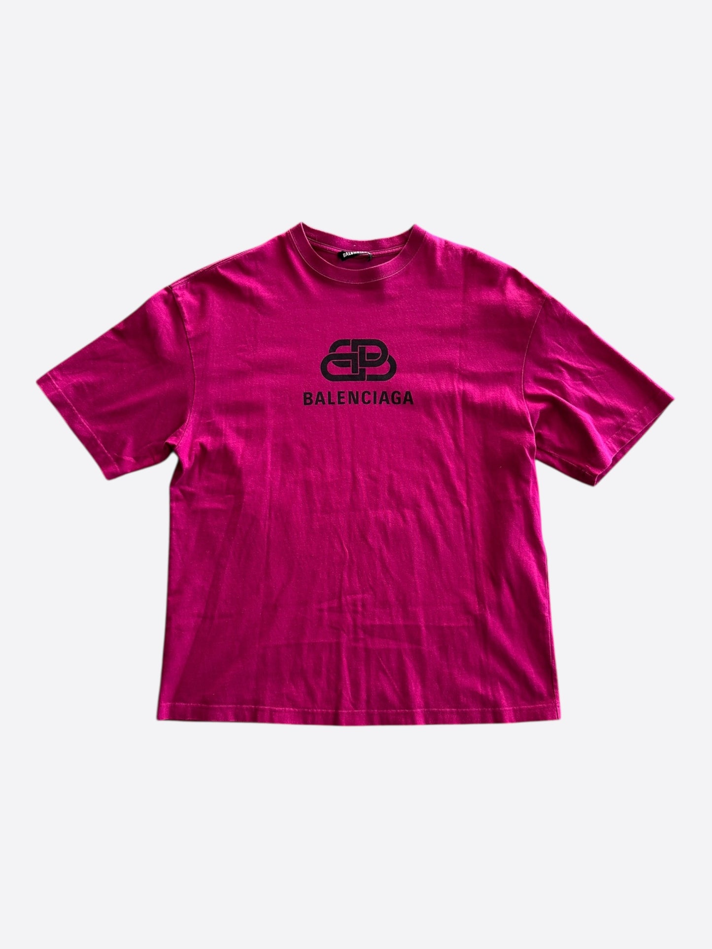 Balenciaga Pink & Black BB Logo T-Shirt
