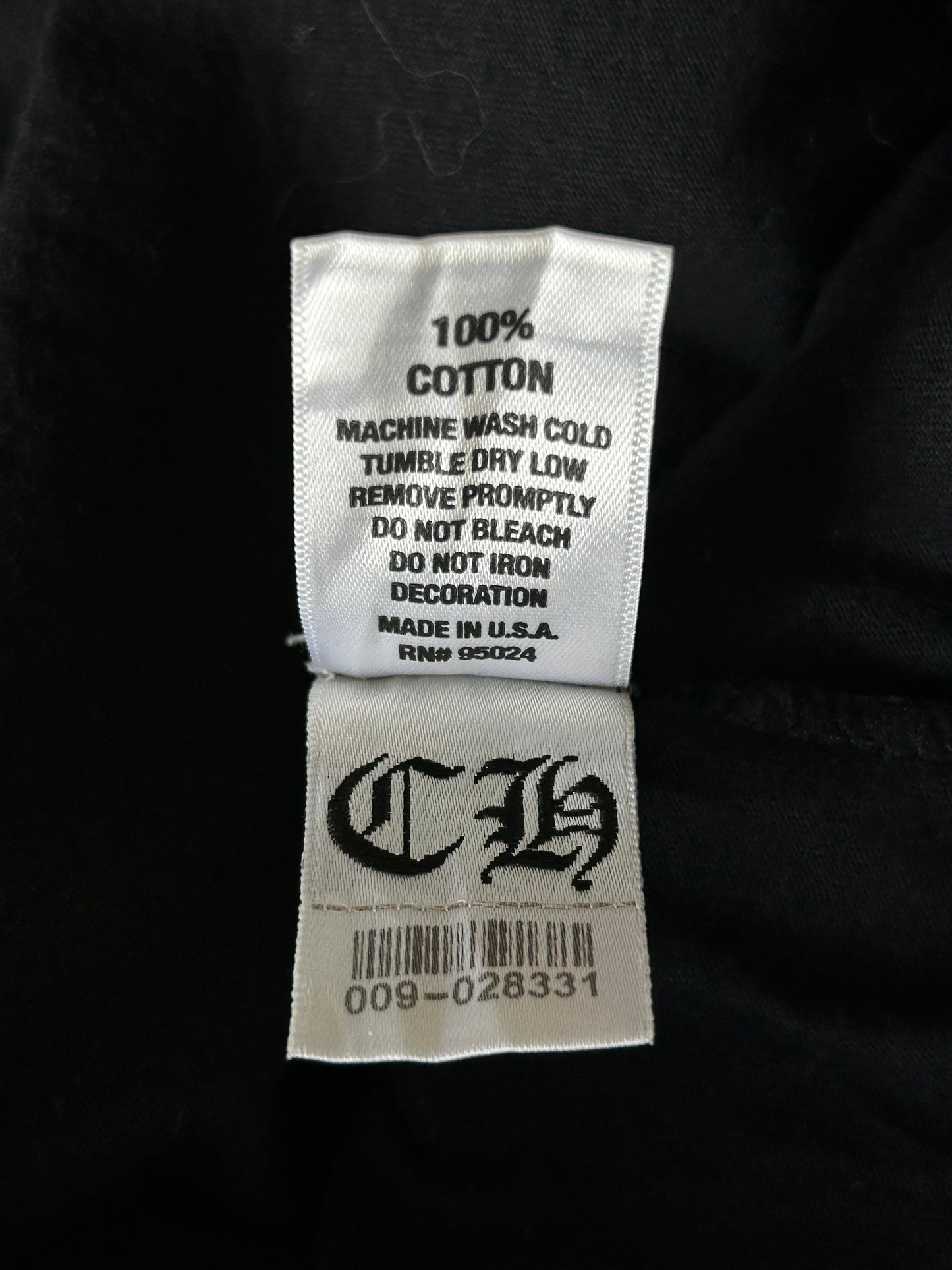 Chrome Hearts Black & White Malibu Cross Logo T-Shirt