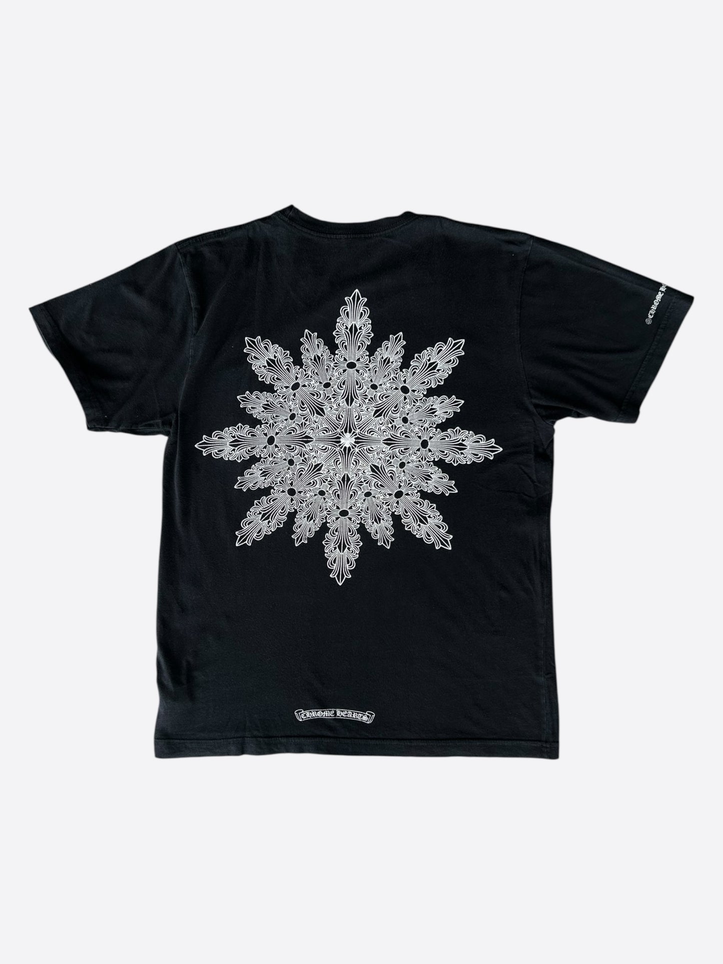 Chrome Hearts Black & White Floral Star T-Shirt
