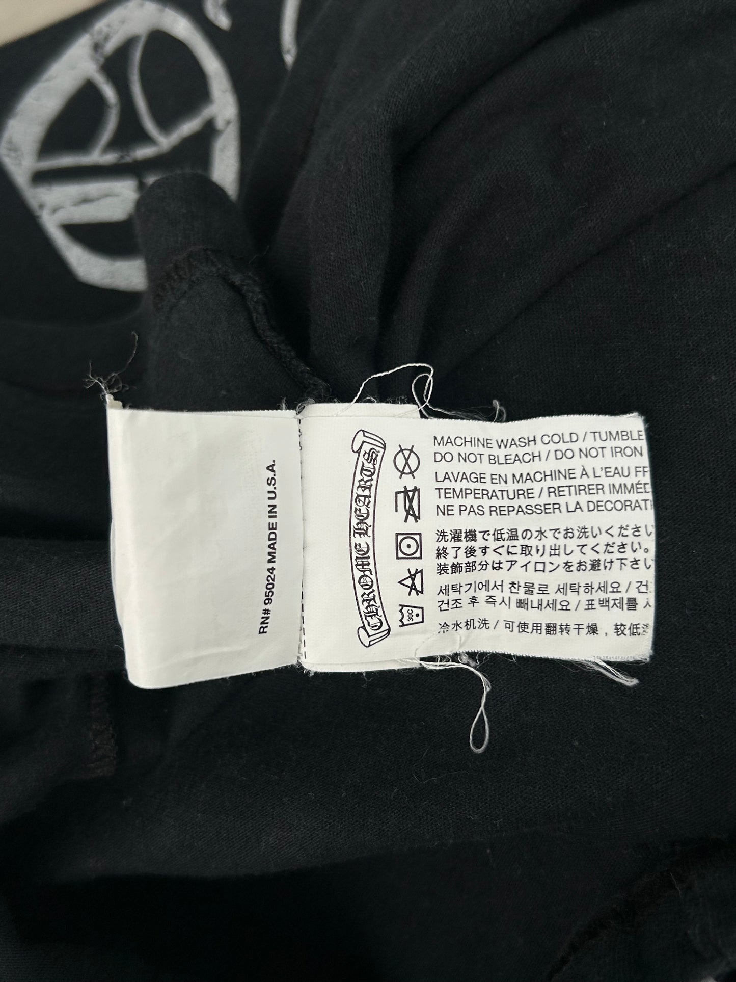 Chrome Hearts Black & White Cross Horseshoe Logo T-Shirt