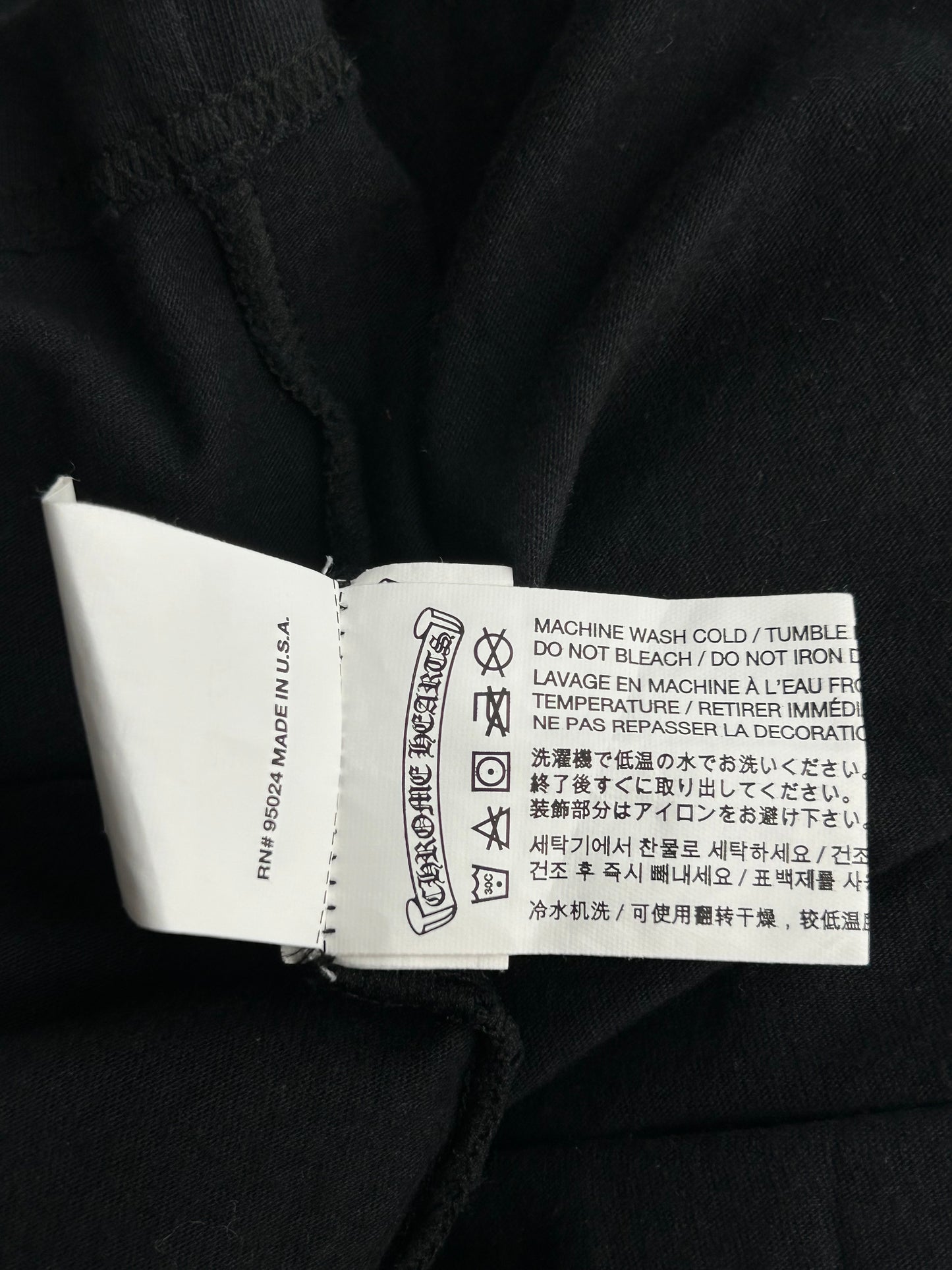 Chrome Hearts Black & White Dagger Logo T-Shirt