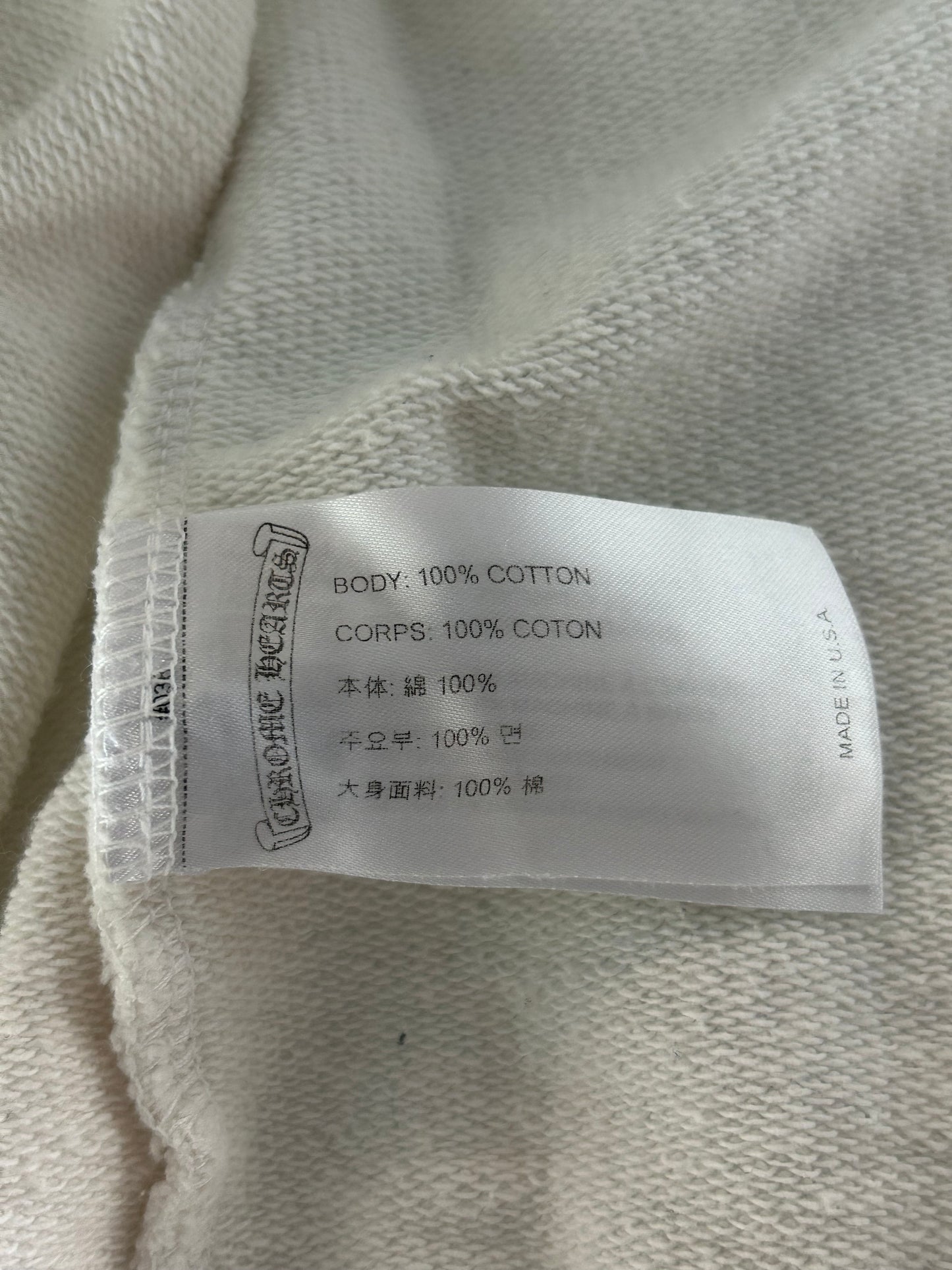 Chrome Hearts White & Black Cross Jacquard Horseshoe Logo Hoodie