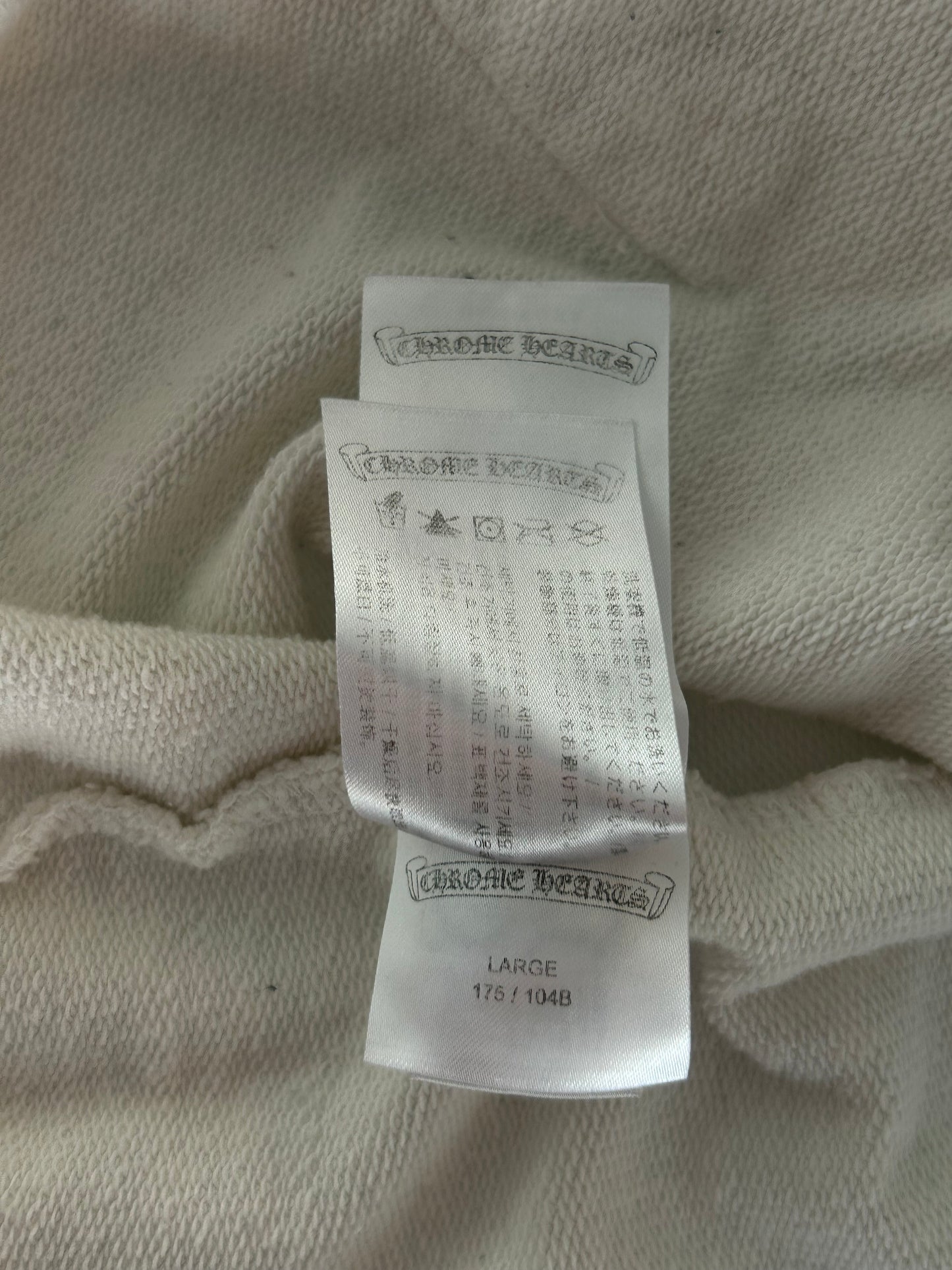 Chrome Hearts White & Black Cross Jacquard Horseshoe Logo Hoodie