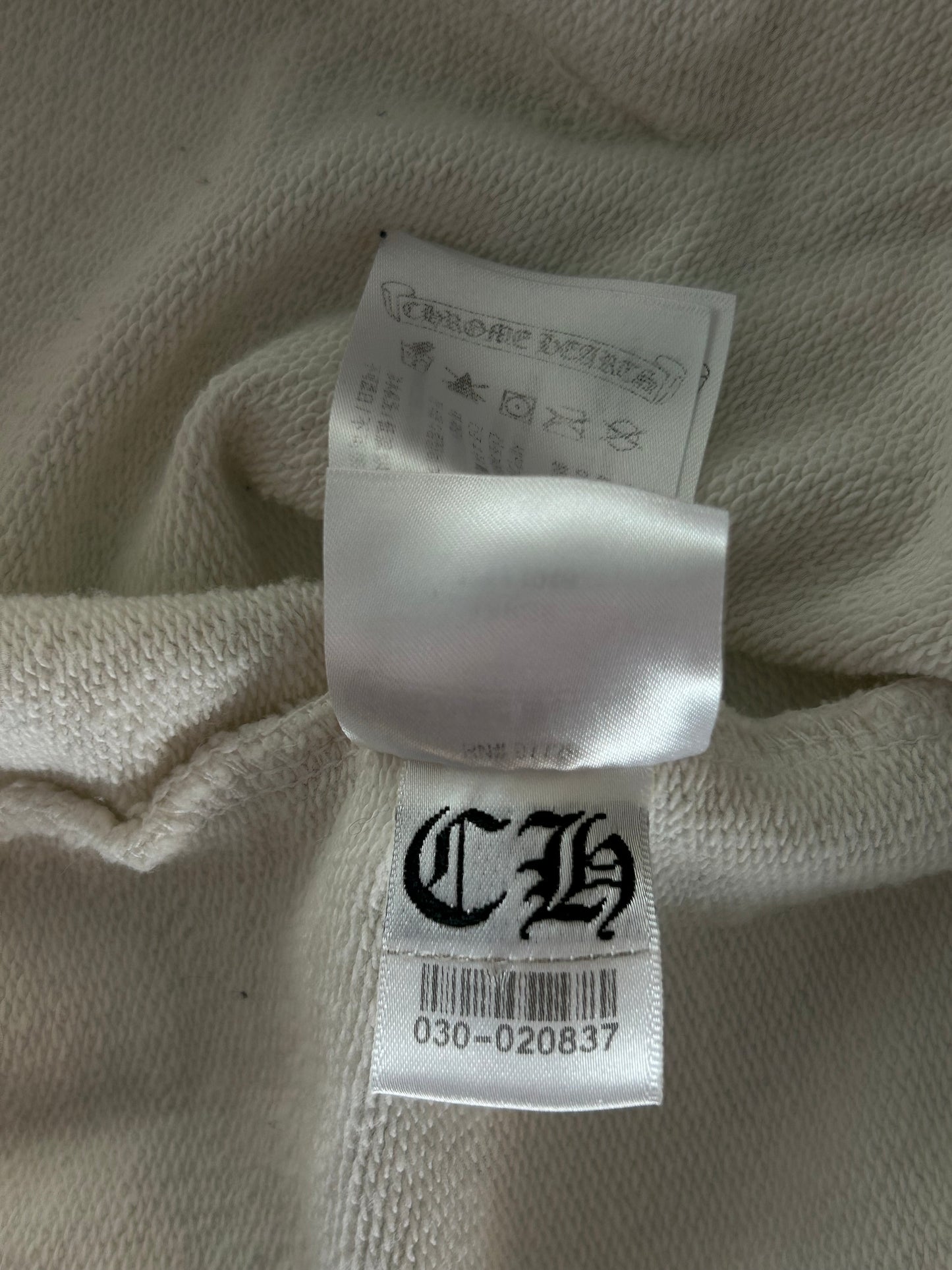 Chrome Hearts White & Black Cross Jacquard Horseshoe Logo Hoodie