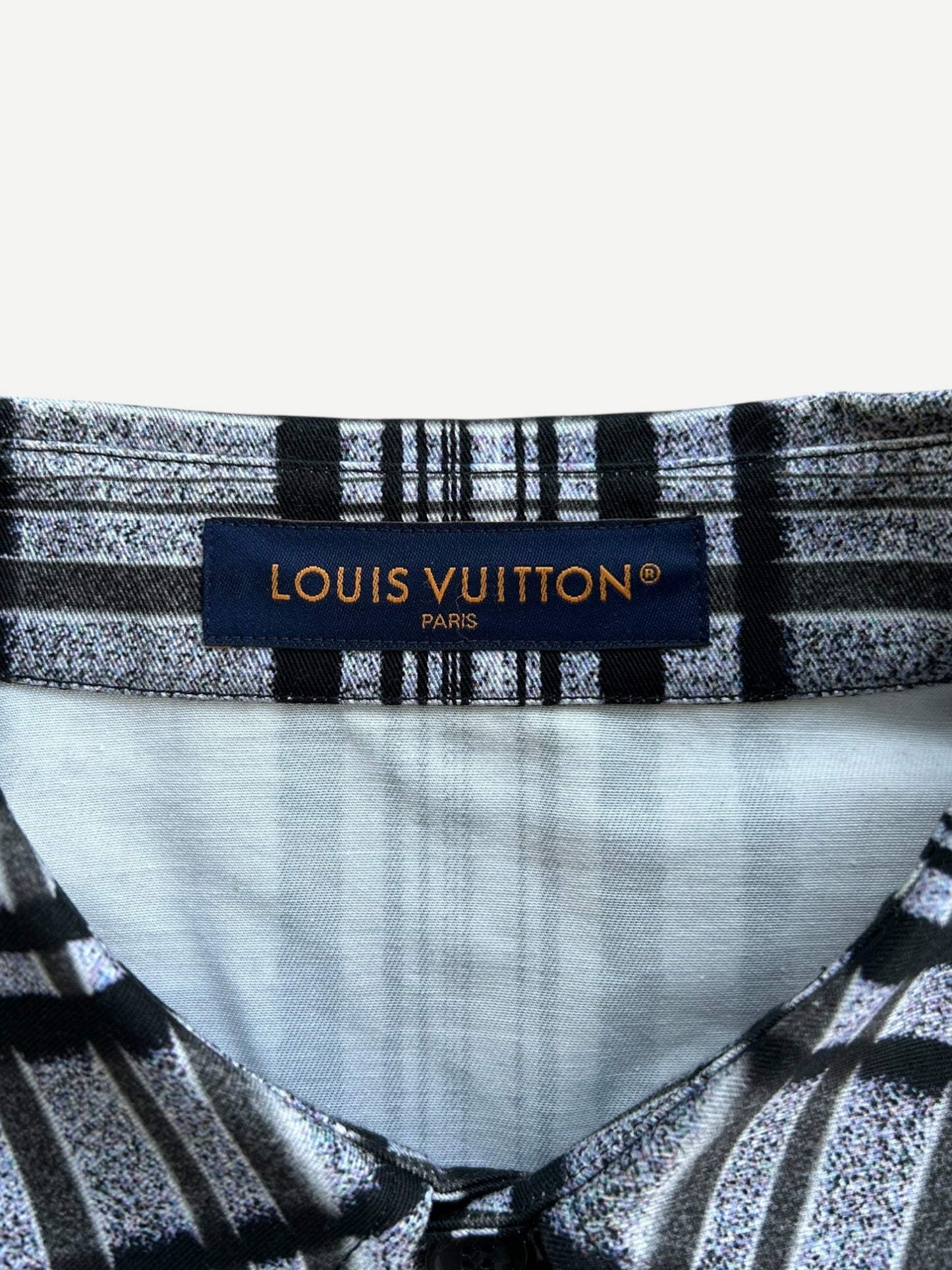Louis Vuitton Grey & Black Plaid Blurry Vision of a Bright Future Button Up Shirt