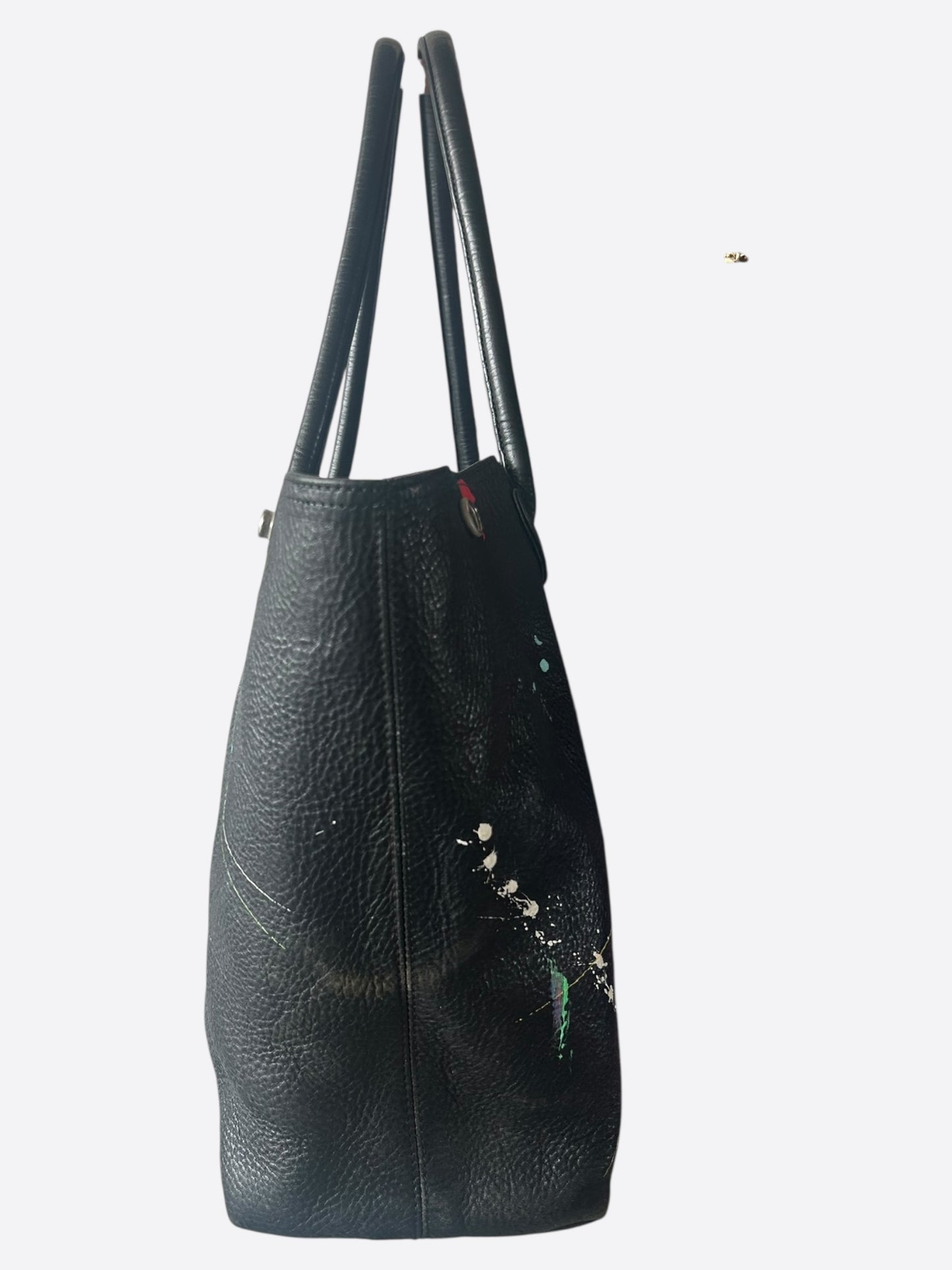 Chrome Hearts CVTVLIST Black Multicolor Paint Splatter Cross Patch Tote Bag