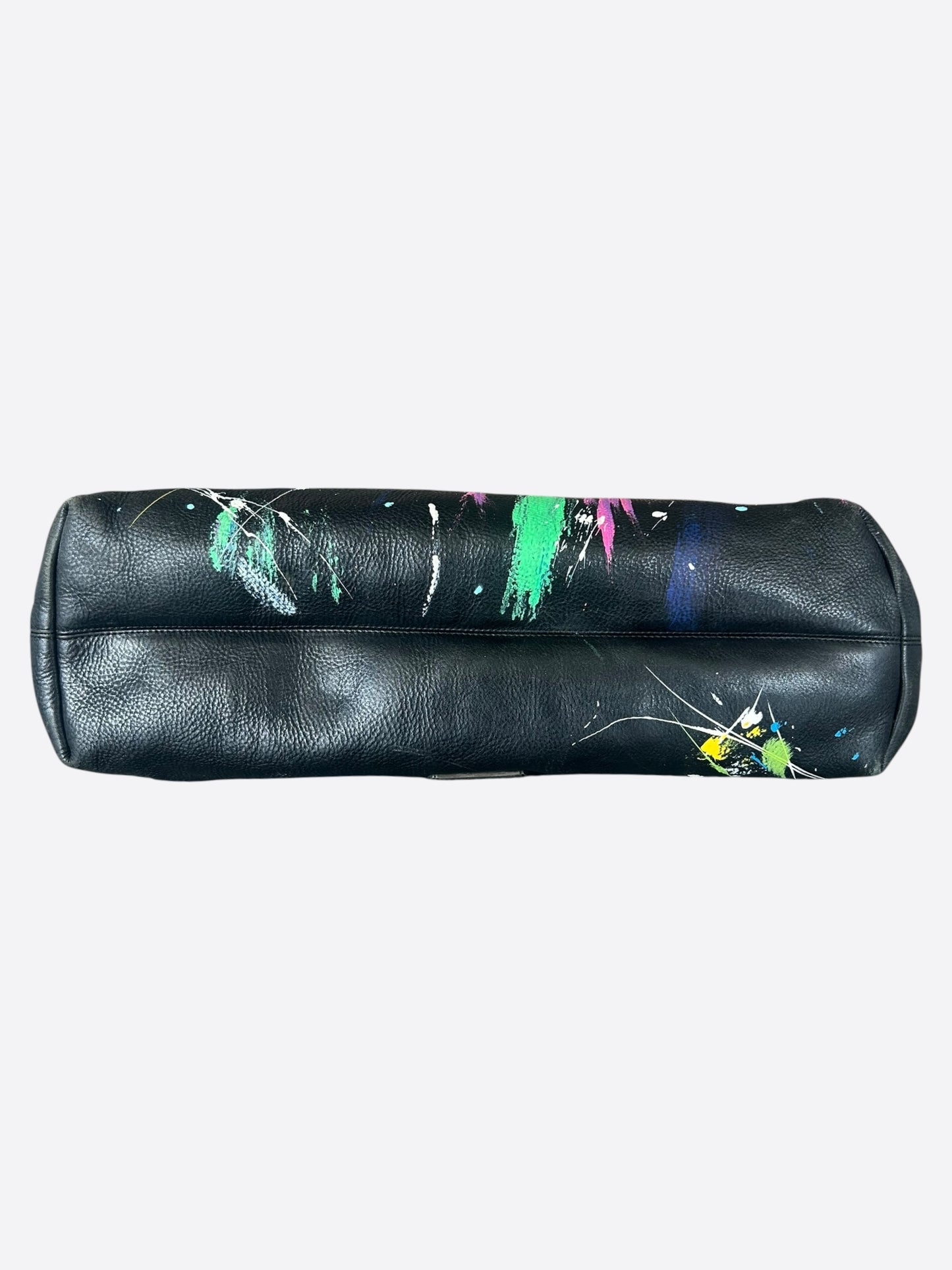 Chrome Hearts CVTVLIST Black Multicolor Paint Splatter Cross Patch Tote Bag