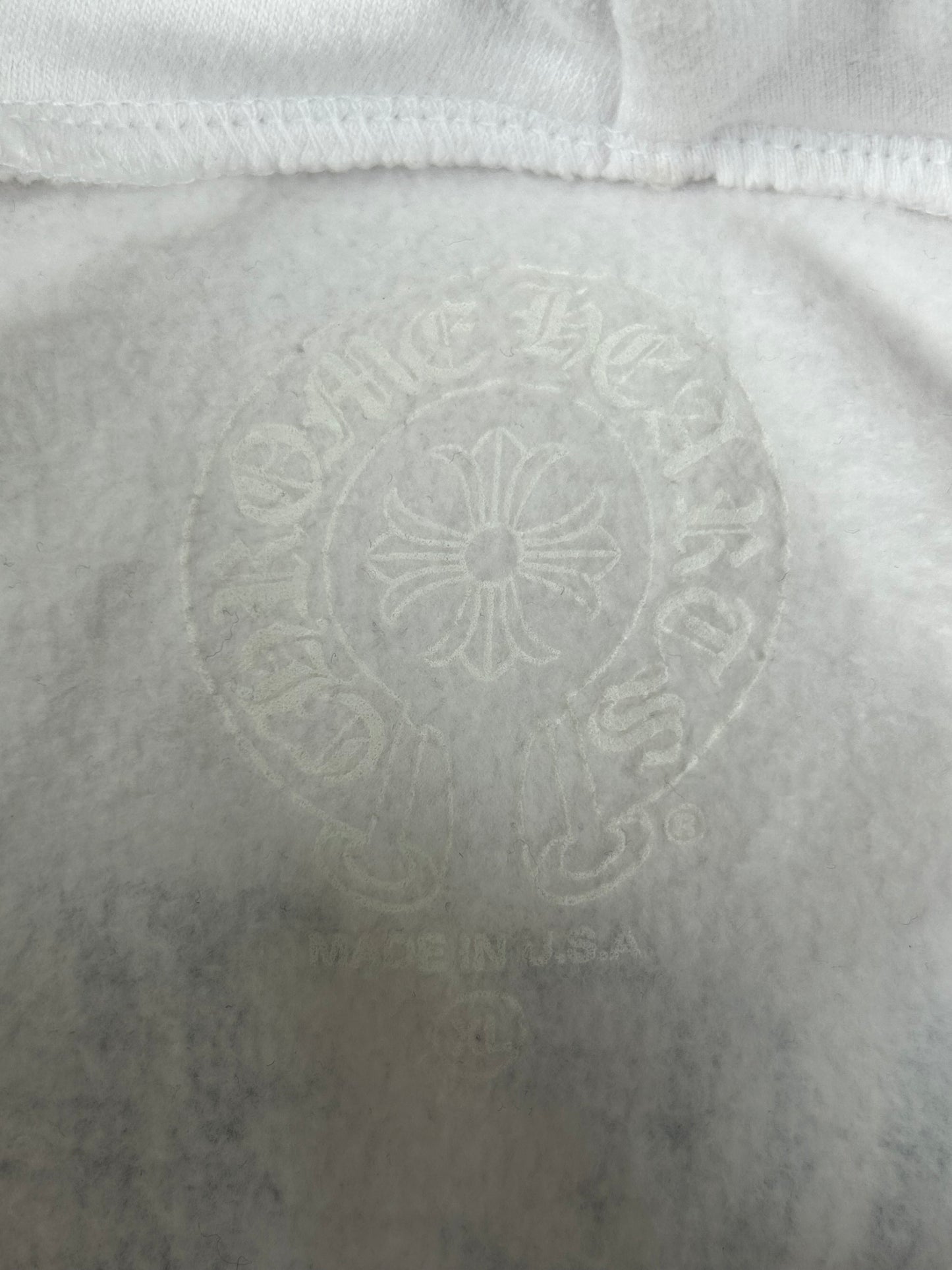 Chrome Hearts White & Blue Rolling Stones Scroll Logo Hoodie