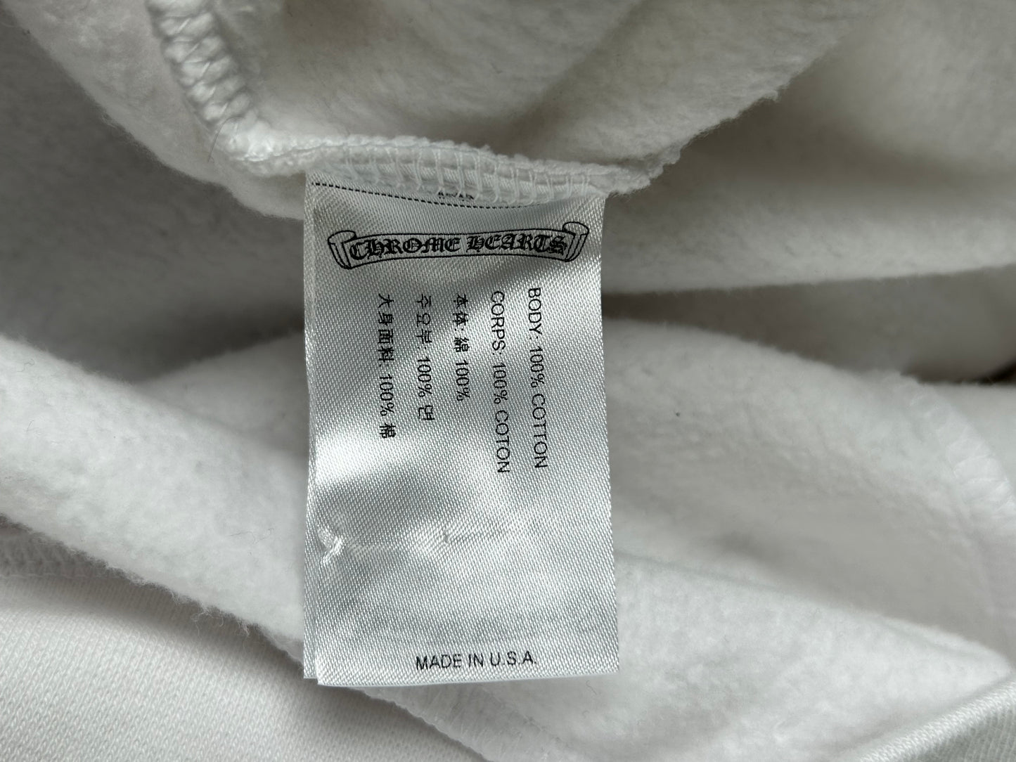 Chrome Hearts White & Blue Rolling Stones Scroll Logo Hoodie