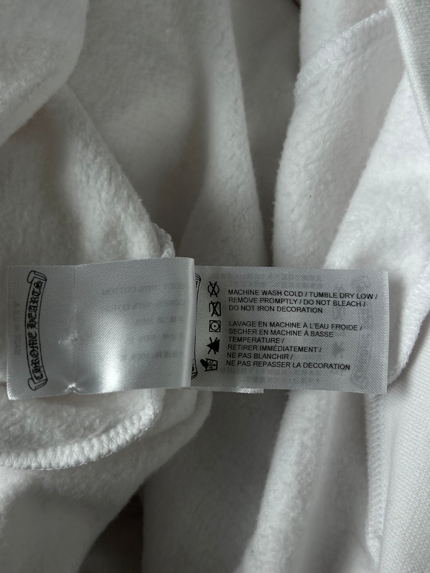 Chrome Hearts White & Blue Rolling Stones Scroll Logo Hoodie