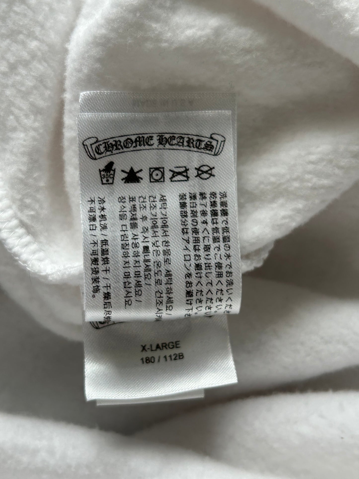 Chrome Hearts White & Blue Rolling Stones Scroll Logo Hoodie