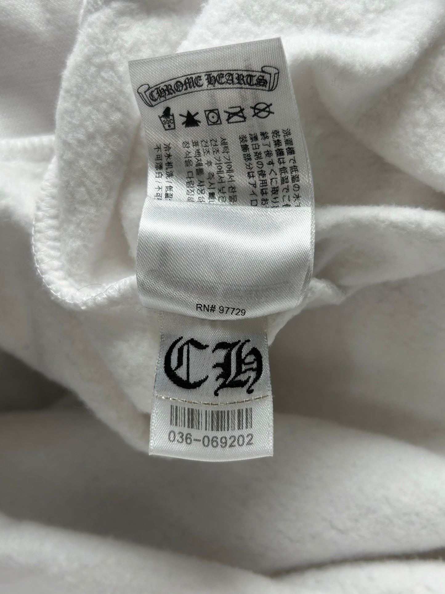 Chrome Hearts White & Blue Rolling Stones Scroll Logo Hoodie