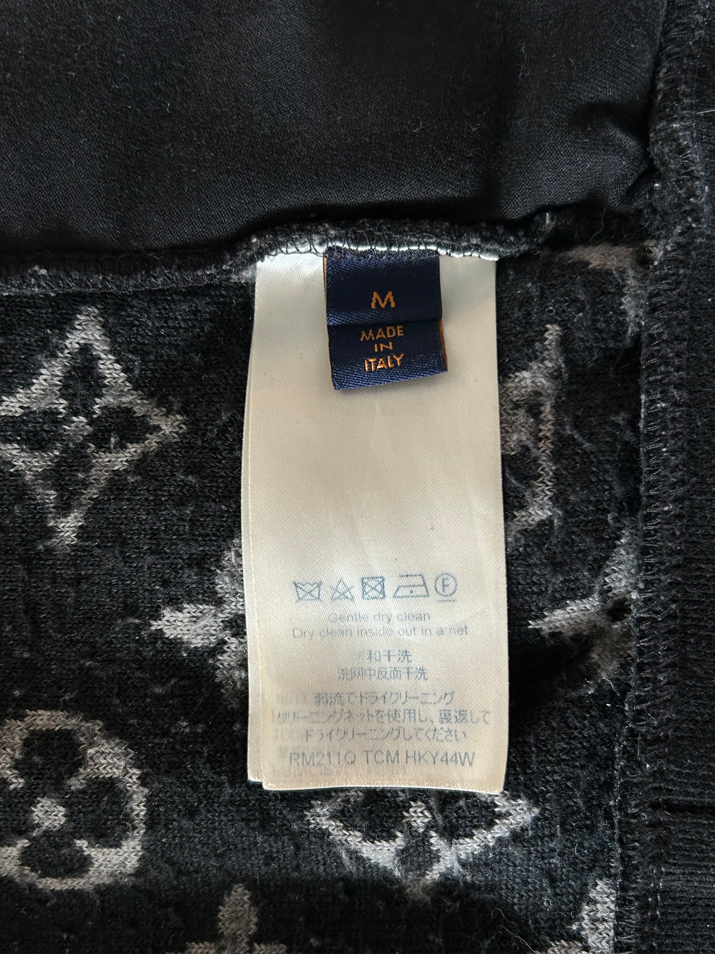 Louis Vuitton Black & Grey Monogram Fleece Zip Up Jacket