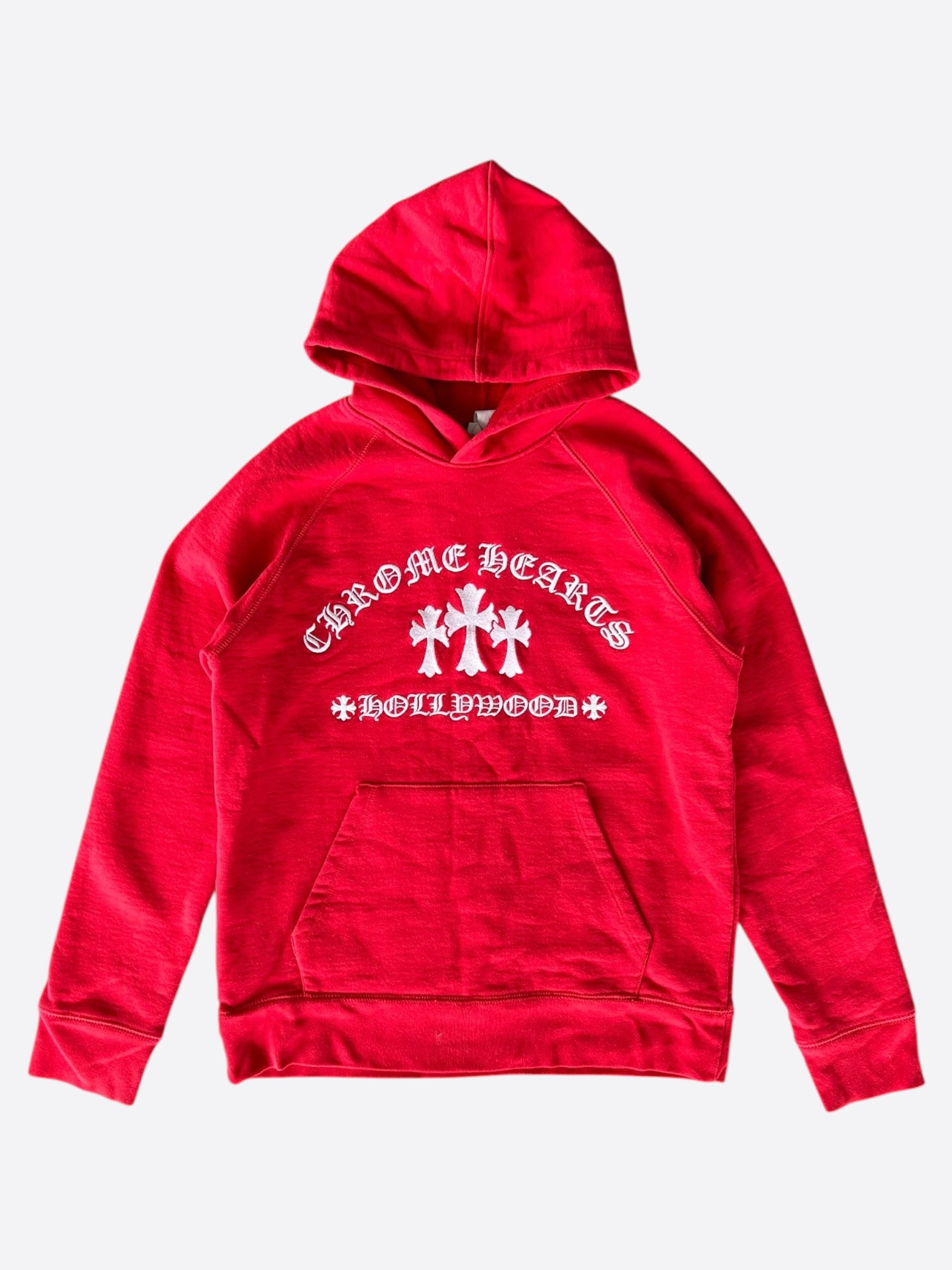 Chrome Hearts Red White Triple Cross Embroidered Hoodie – Savonches