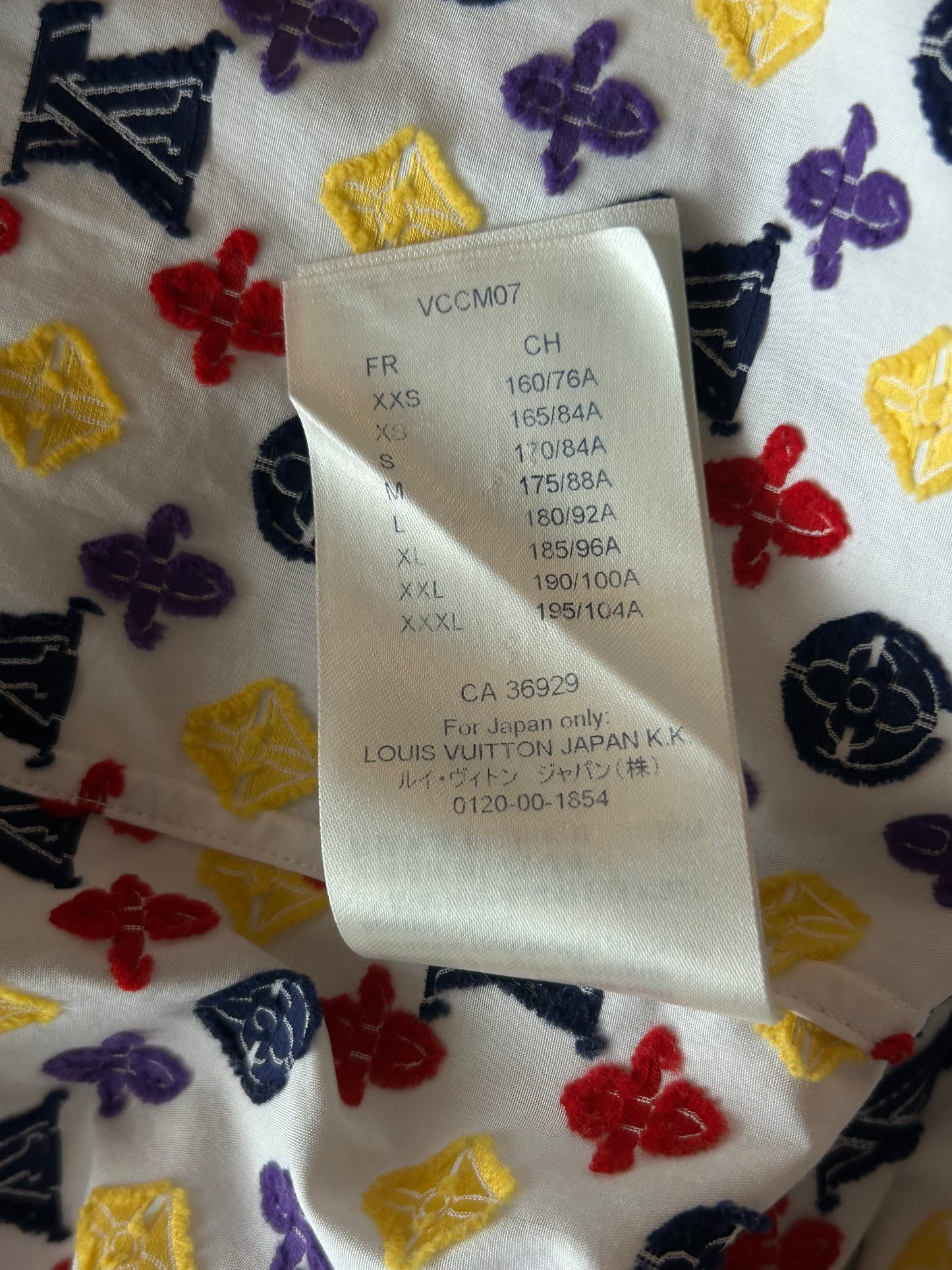 Louis Vuitton White Multicolor Embroidered Monogram Button Up Shirt