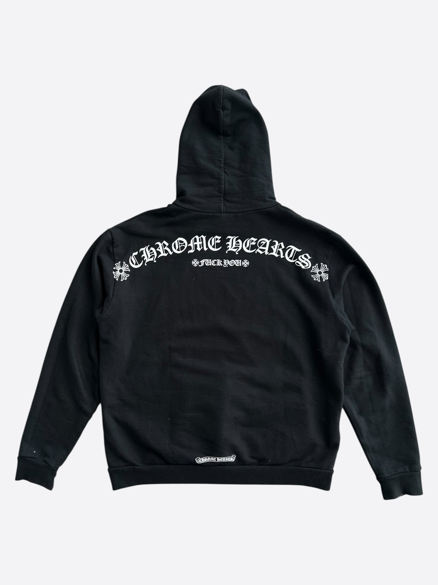 Chrome Hearts Black & White T-Bar Logo Hoodie