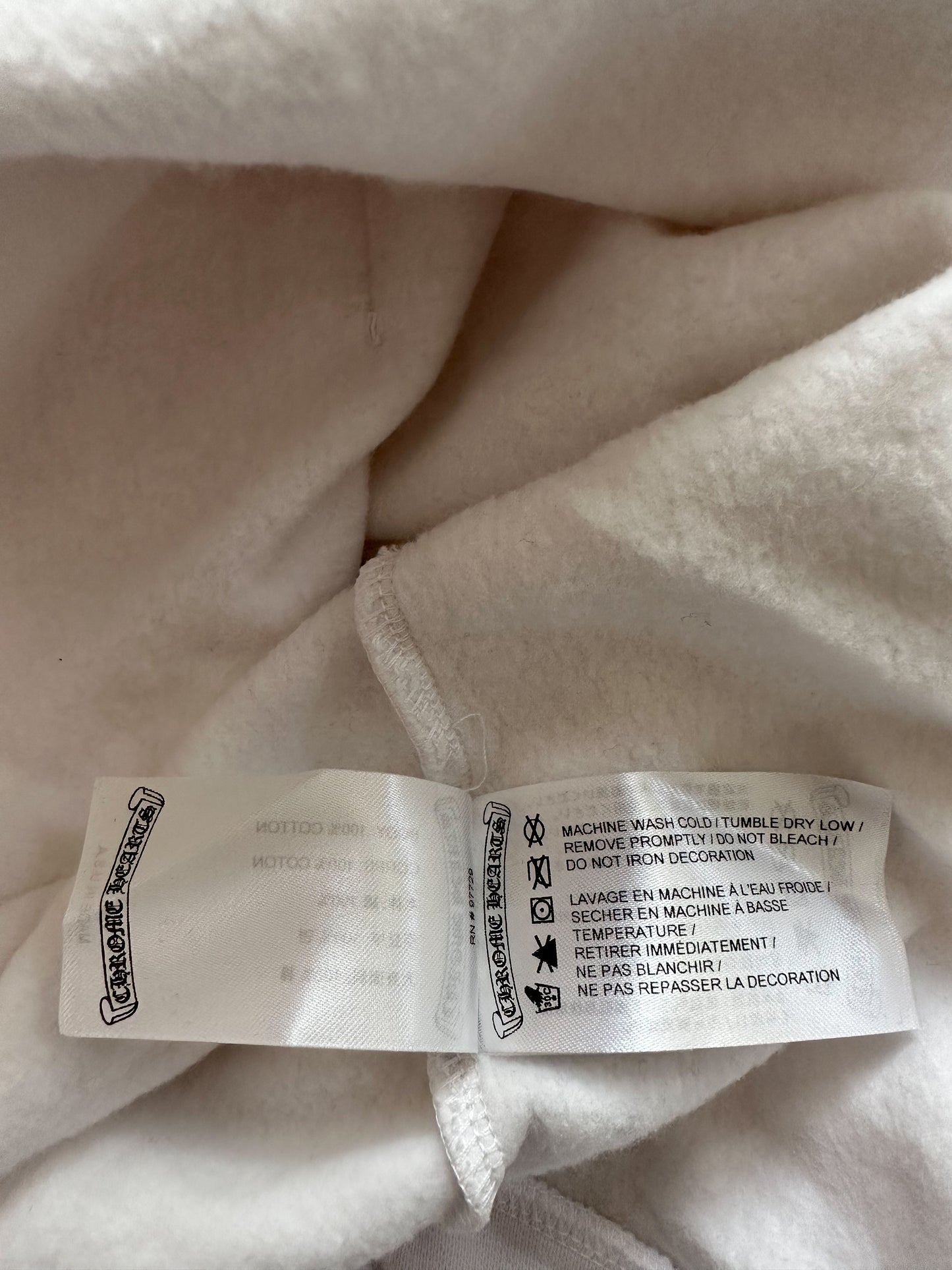 Chrome Hearts White & Pink Glitter Horseshoe Logo Hoodie