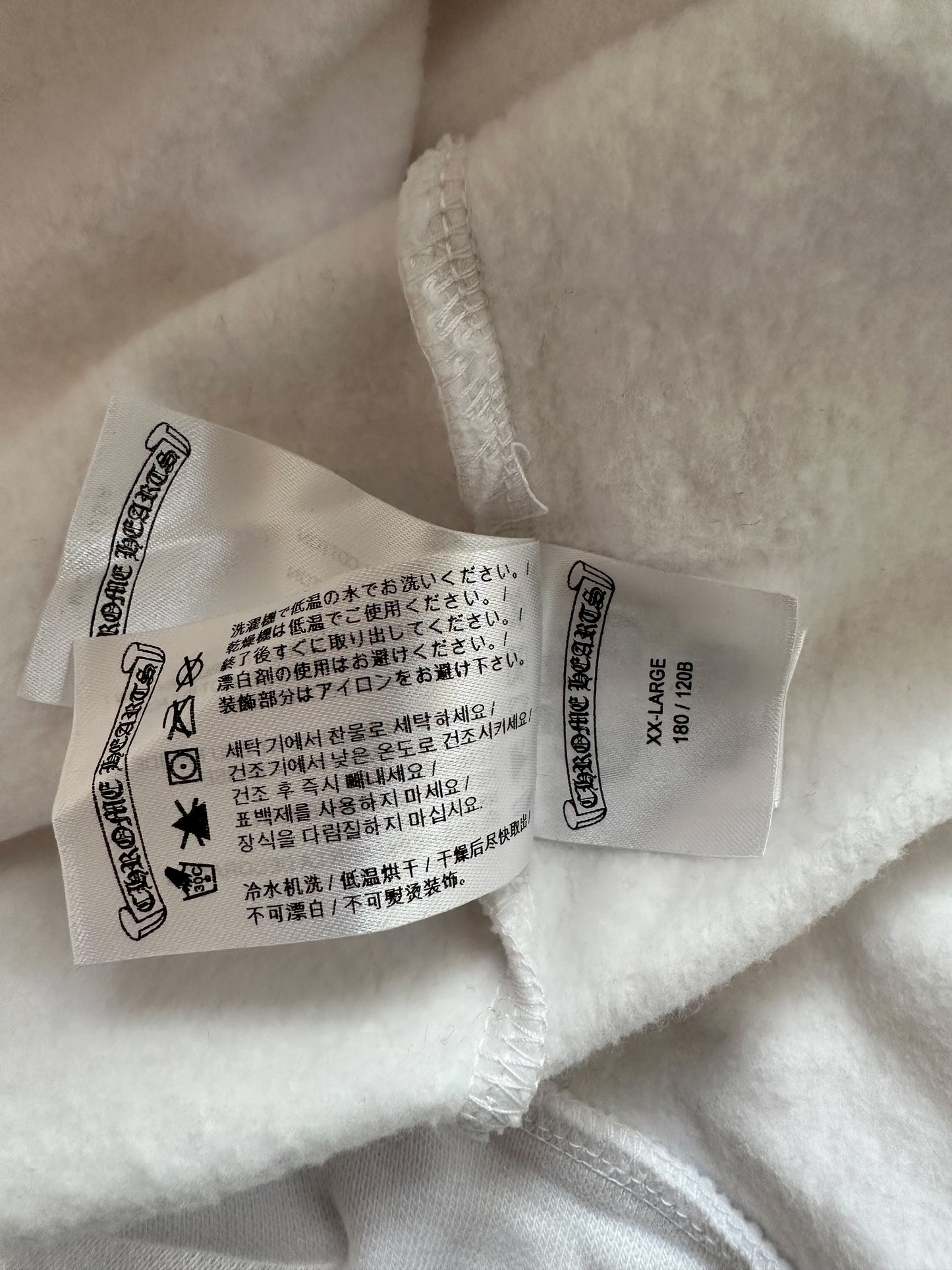 Chrome Hearts White & Pink Glitter Horseshoe Logo Hoodie