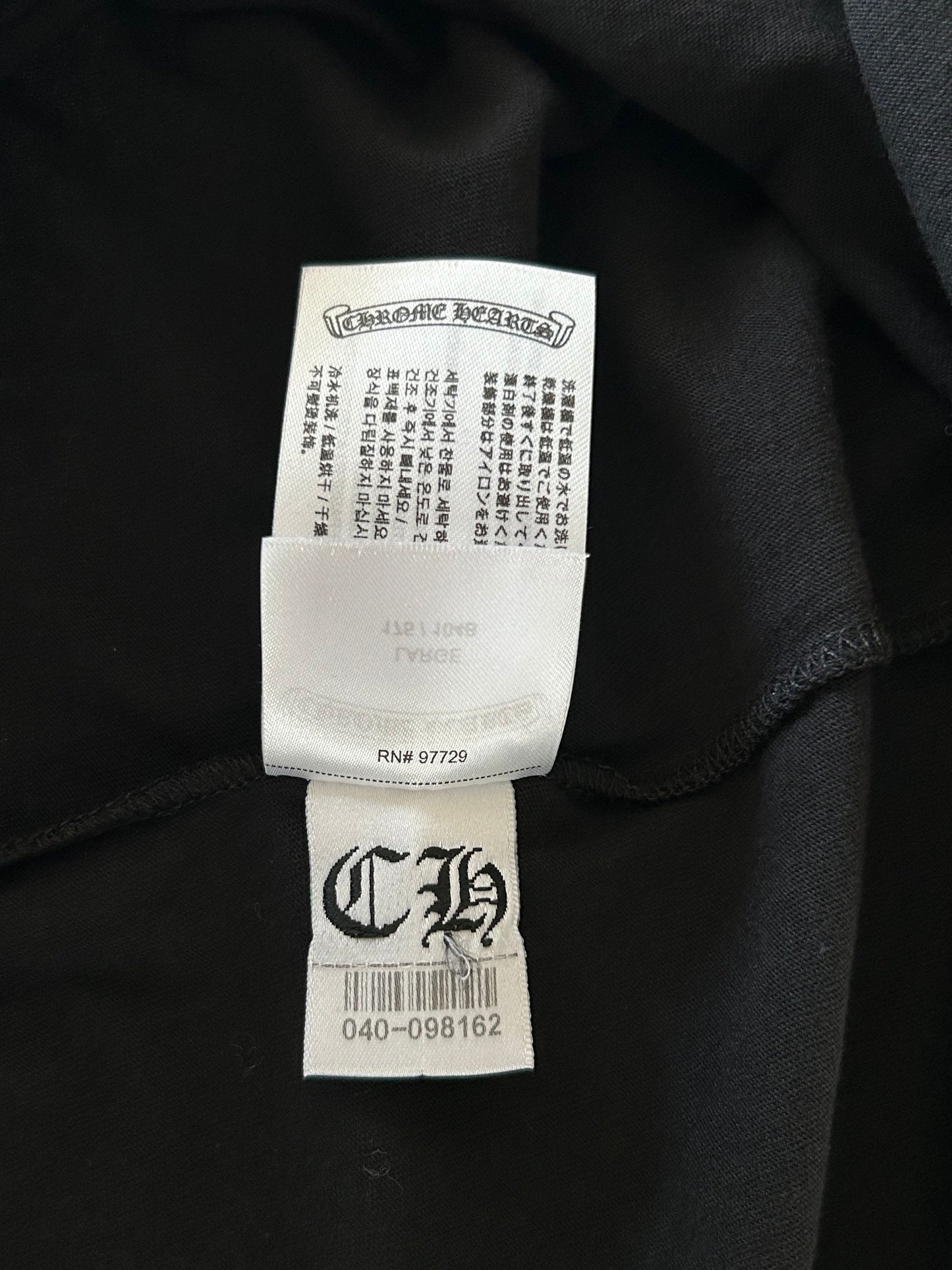 Chrome Hearts Black & Blue Neck Logo Longsleeve T-Shirt