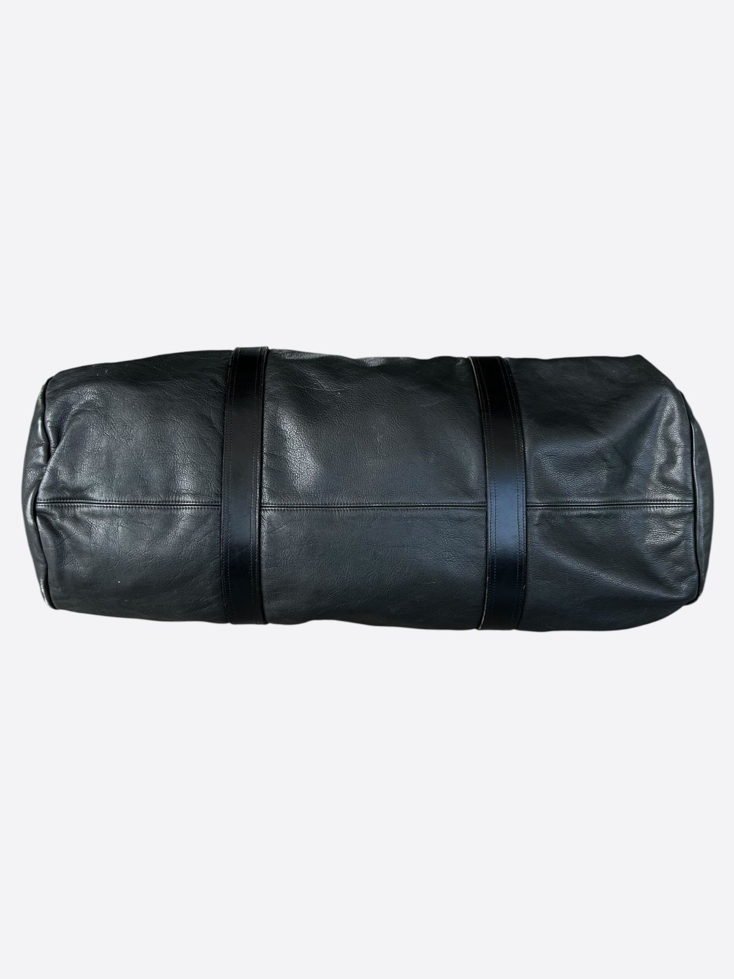 Chrome Hearts Black Leather Duffel Bag