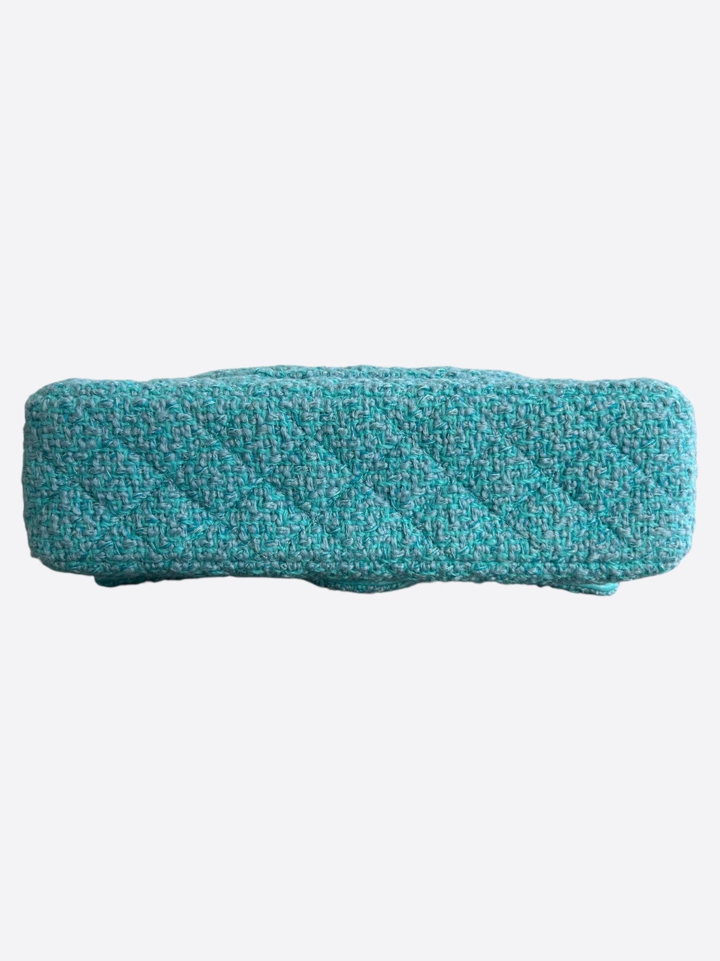Chanel Turquoise Tweed Quilted Medium Flap Bag