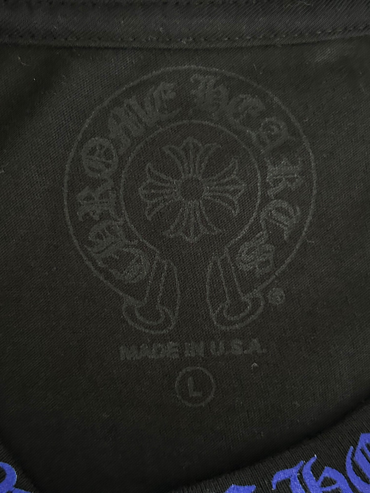 Chrome Hearts Black & Blue Neck Logo Longsleeve T-Shirt