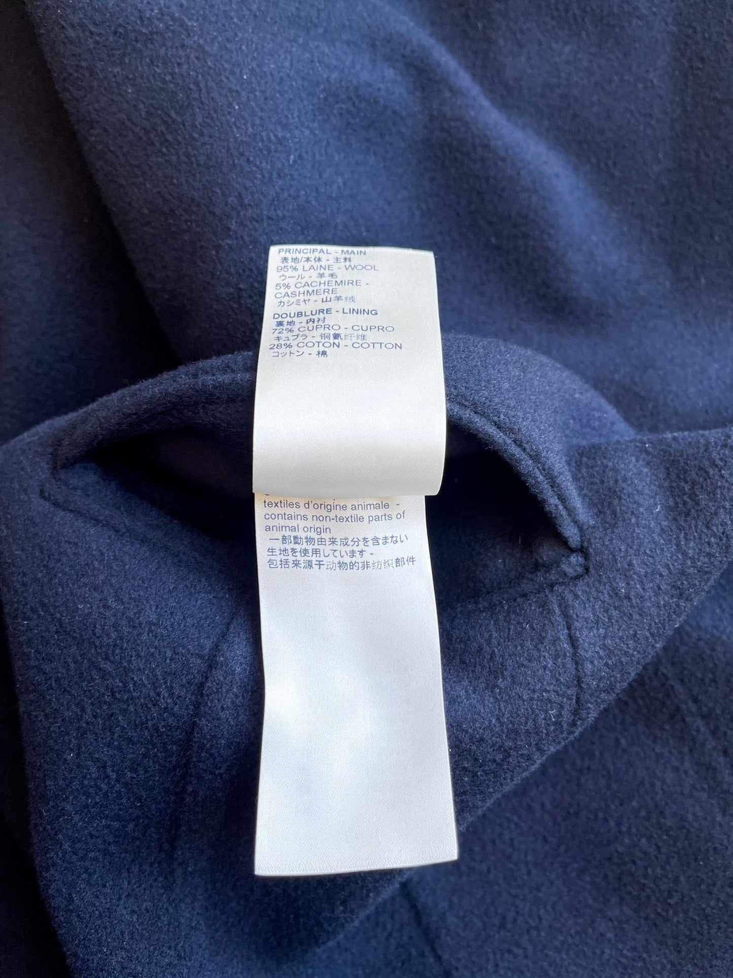 Louis Vuitton Cashmere Navy Monogram Peacoat