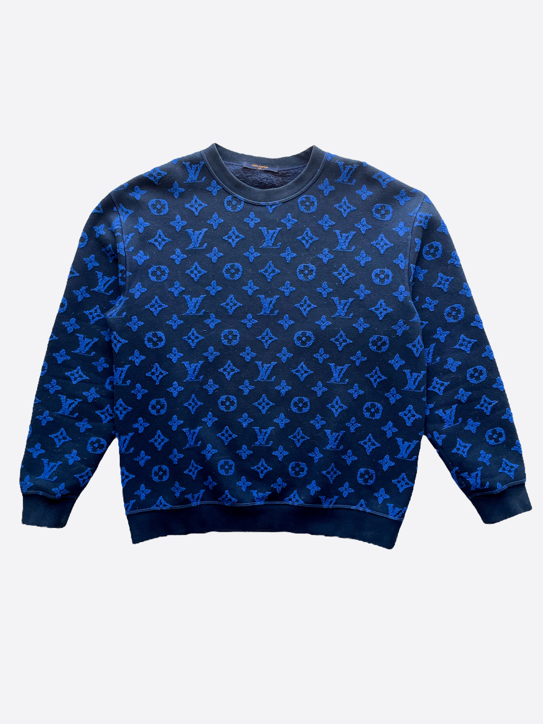 Louis Vuitton Blue Monogram Jacquard Crew Neck Sweatshirt S Louis Vuitton