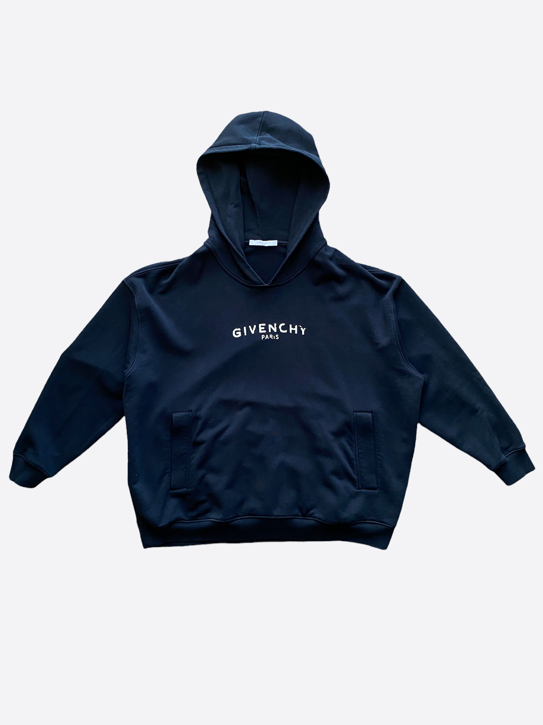 Givenchy distressed hoodie blue clearance