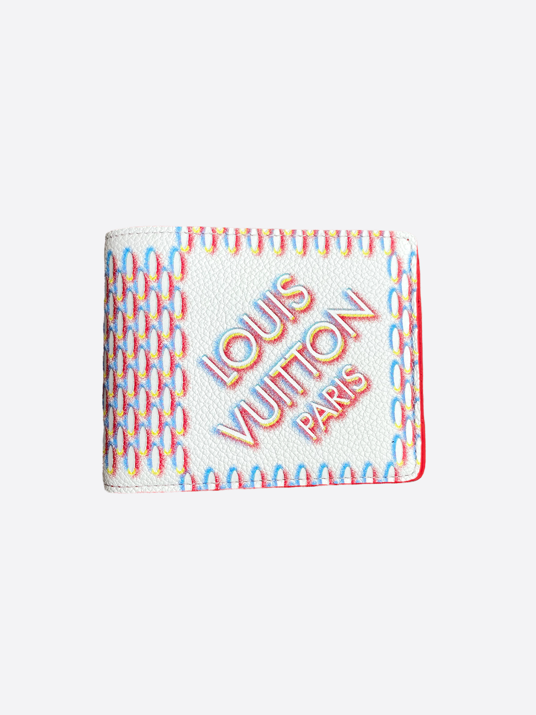 Louis Vuitton White Damier Spray Double Zipped Card Holder