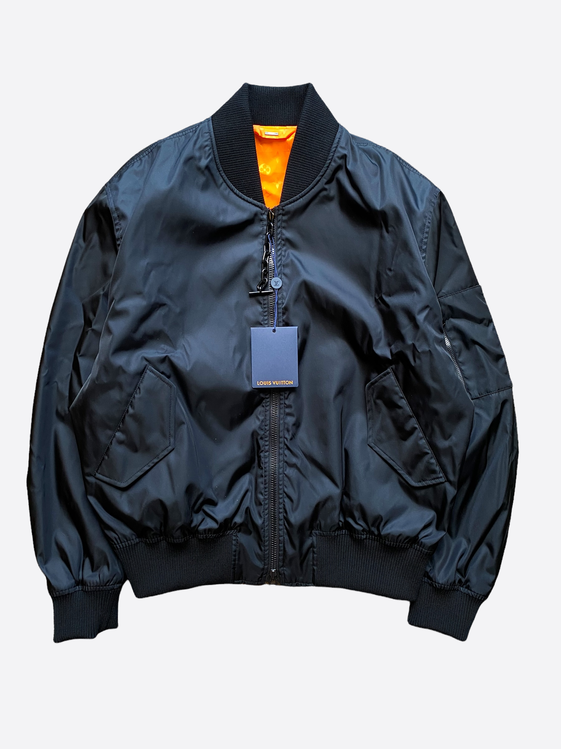 Louis Vuitton Navy Sleeve Monogram Bomber Jacket – Savonches
