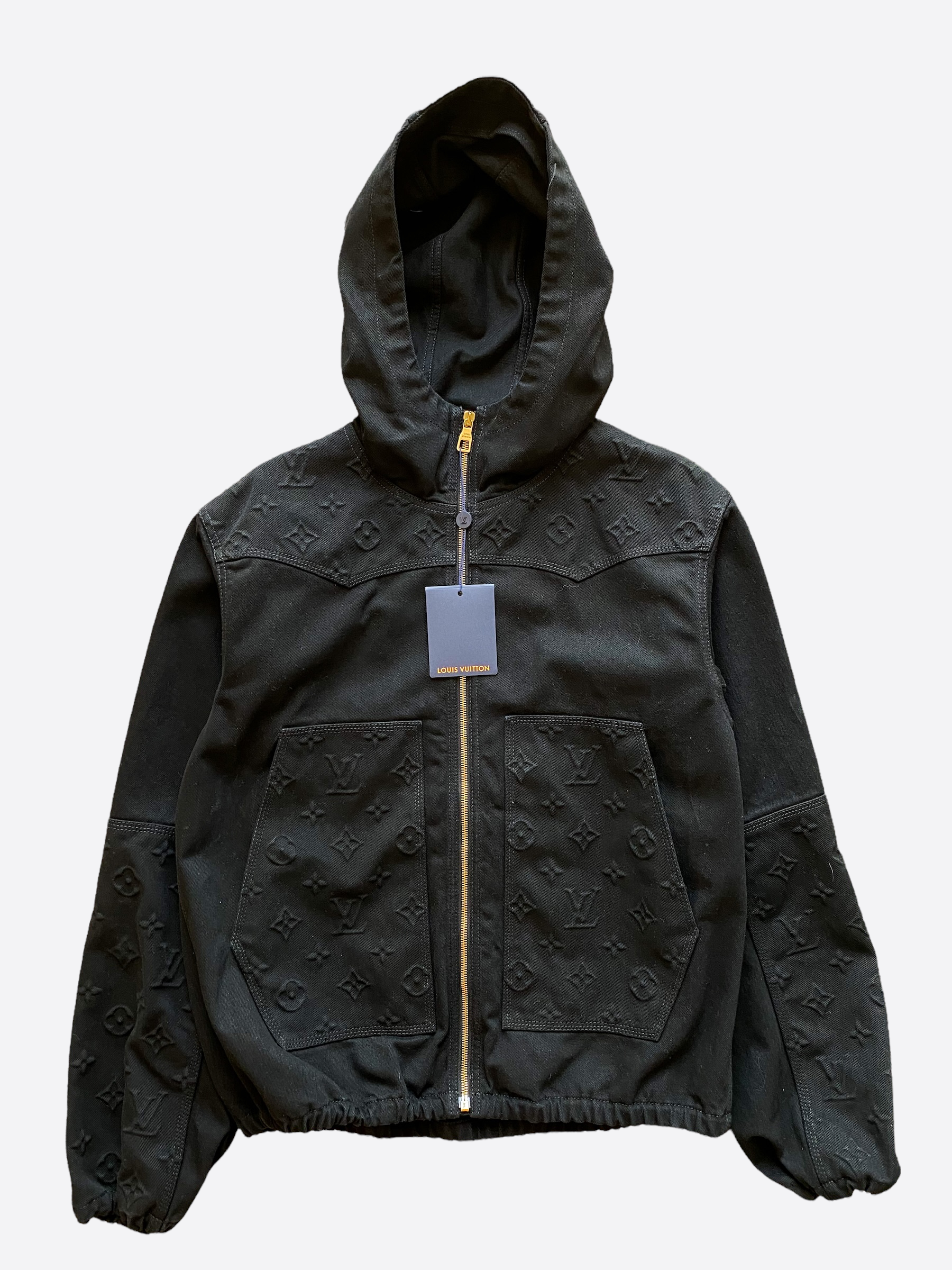 Louis Vuitton Black Monogram Carpenter Hooded Jacket – Savonches
