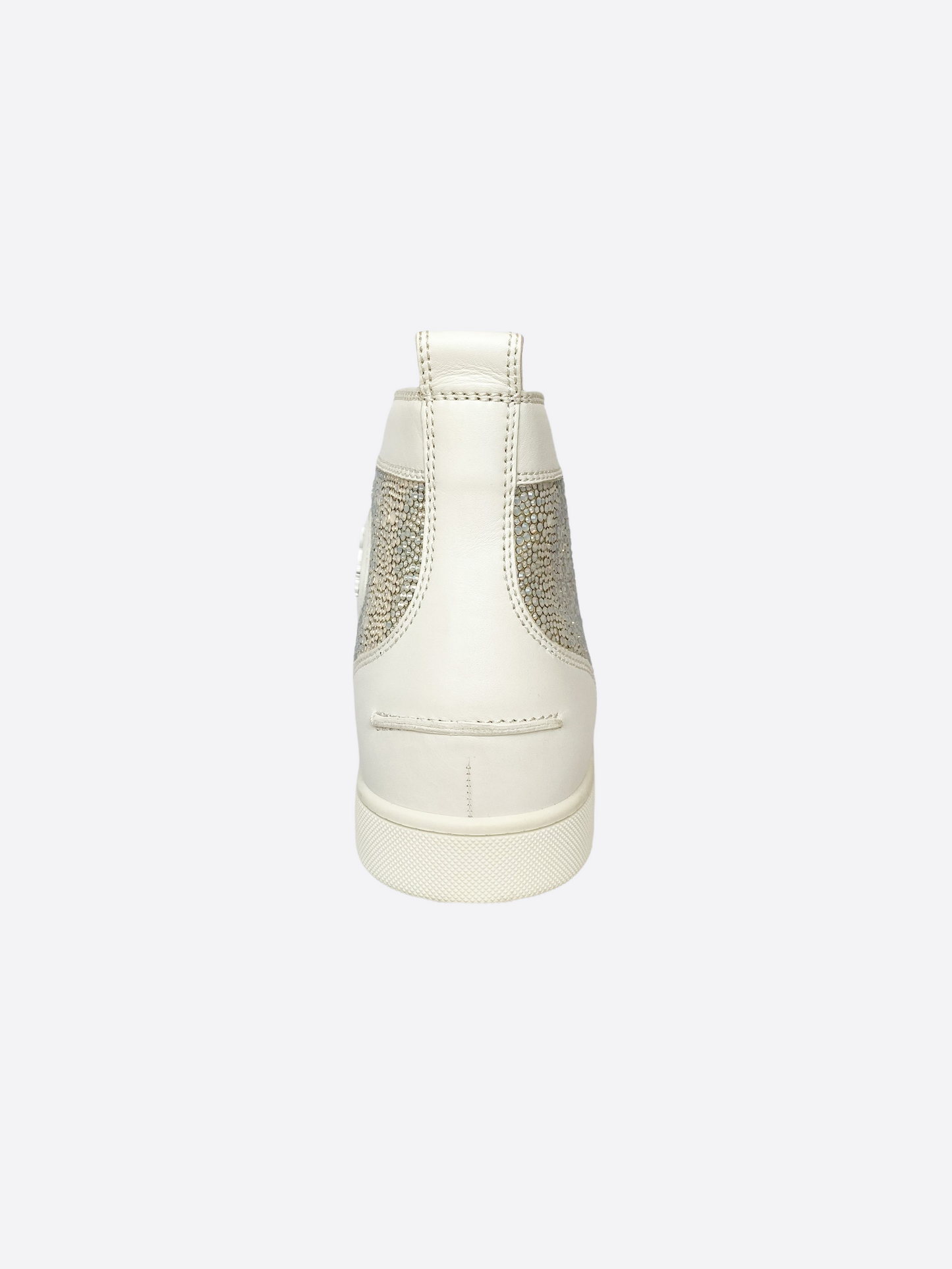 Christian Louboutin White Rantus Crystal High Top Shoes