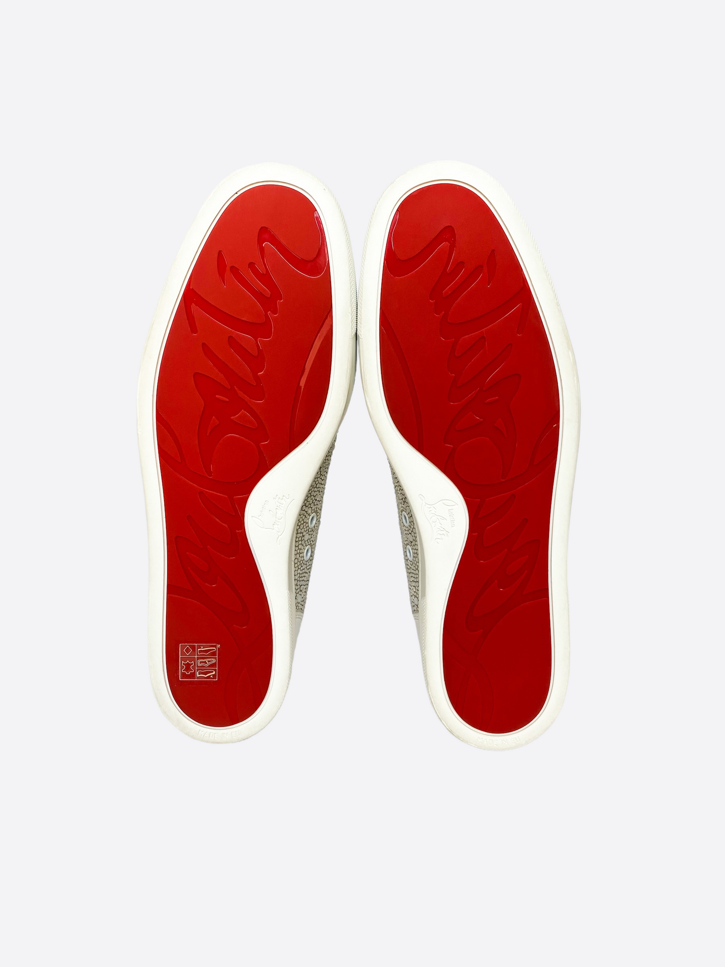 Christian Louboutin White Rantus Crystal High Top Shoes