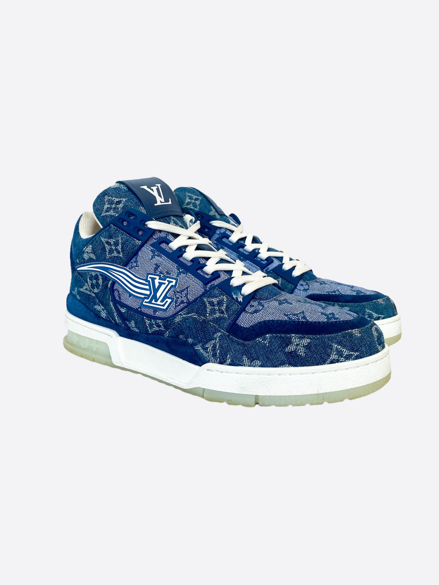 Louis Vuitton Denim Monogram Mid Top Trainers