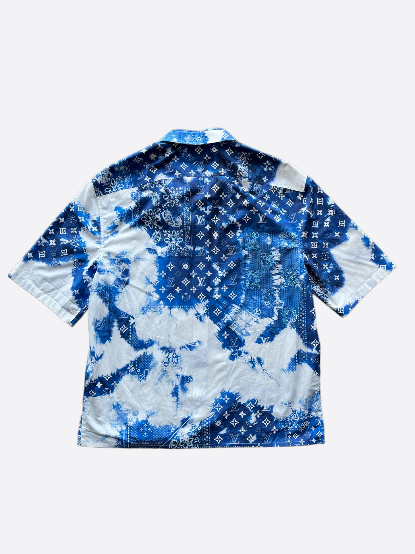 Louis Vuitton Blue Monogram Bandana Button Up Shirt