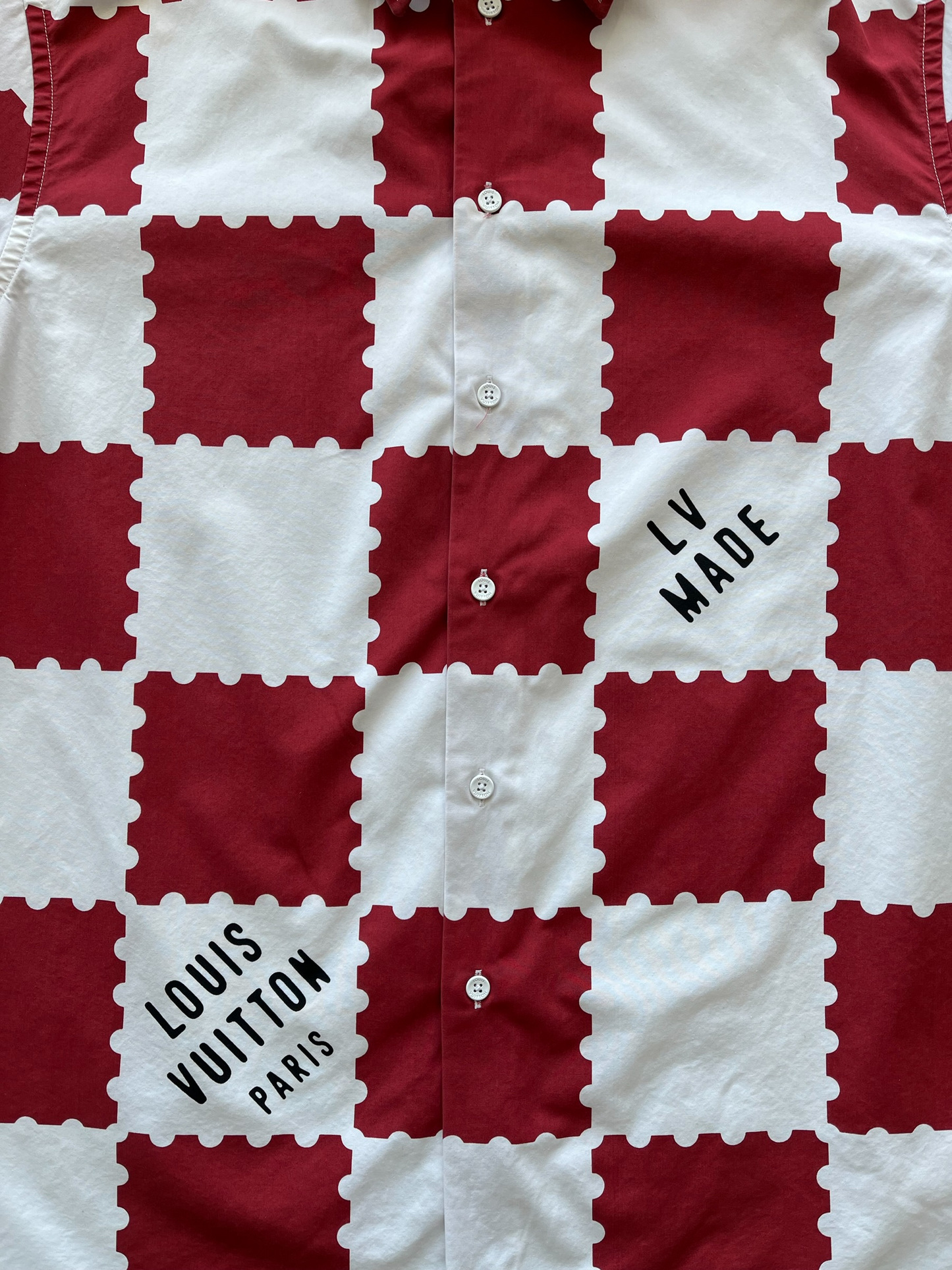 Louis Vuitton Nigo Red & White Checkered Button Up Shirt