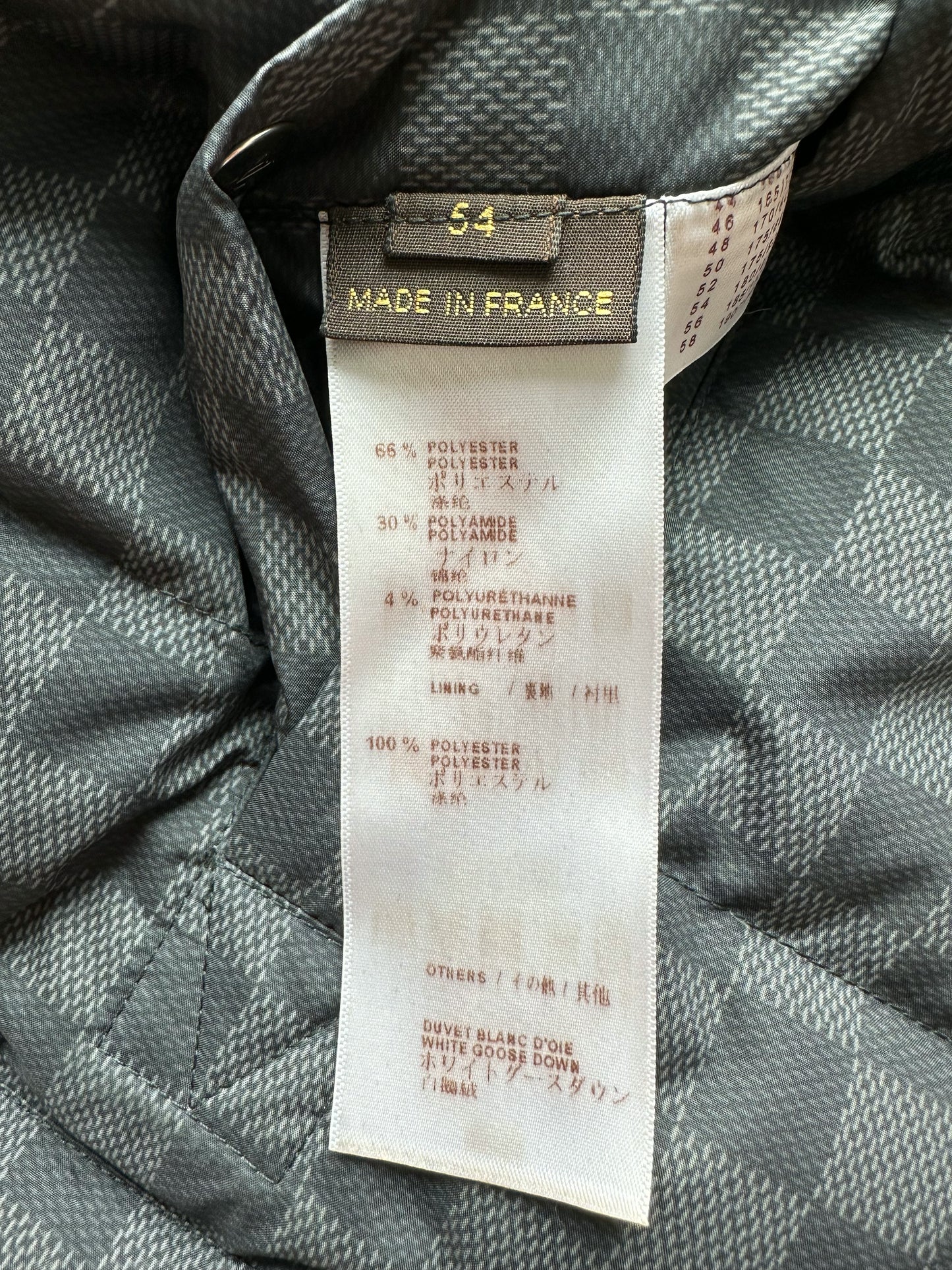 Louis Vuitton Black Damier Reversible Puffer Jacket